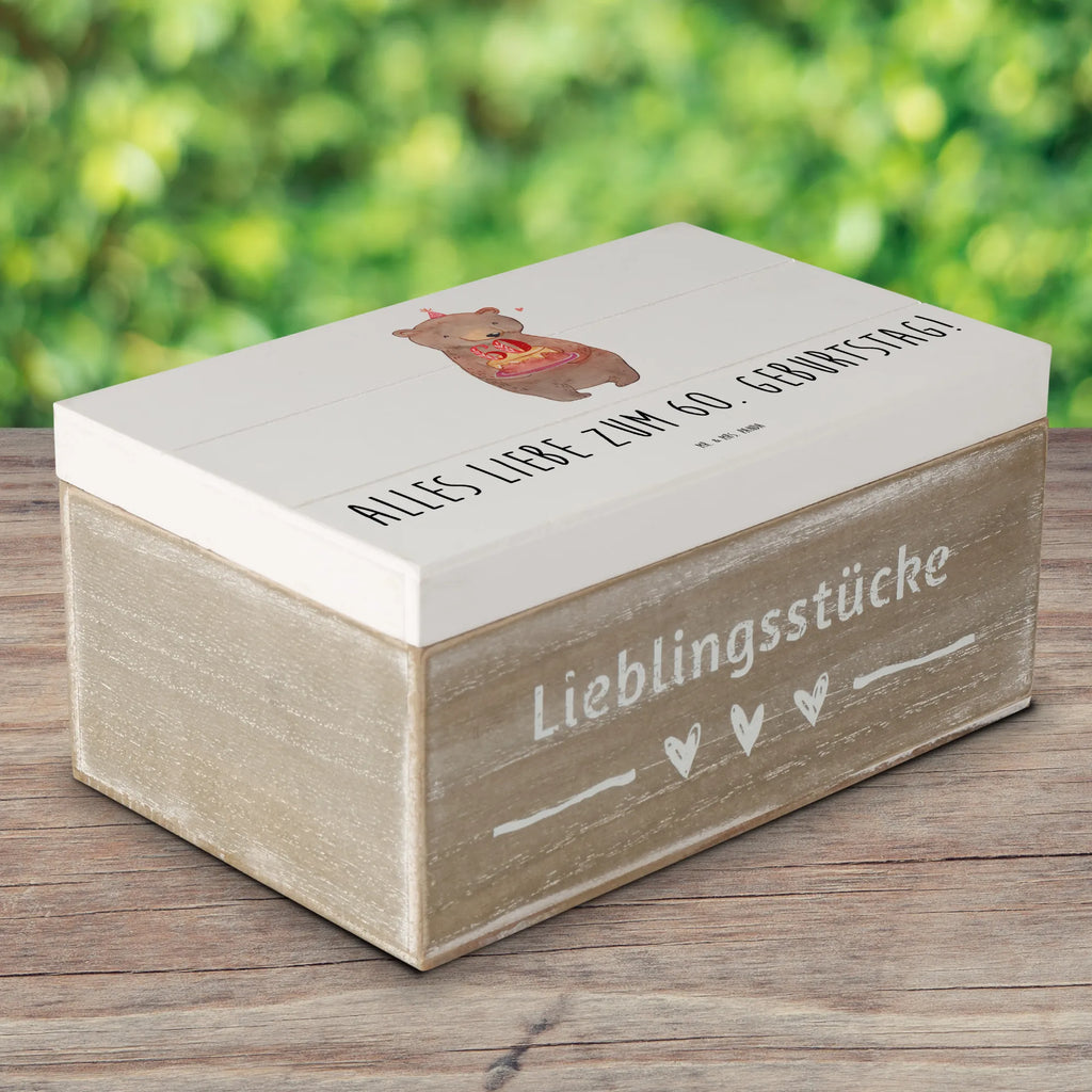 Holzkiste Bär Torte 60. Geburtstag Holzkiste, Kiste, Schatzkiste, Truhe, Schatulle, XXL, Erinnerungsbox, Erinnerungskiste, Dekokiste, Aufbewahrungsbox, Geschenkbox, Geschenkdose, Geburtstag, Geburtstagsgeschenk, Geschenk, Party, Feiern, Torte, Kuchen