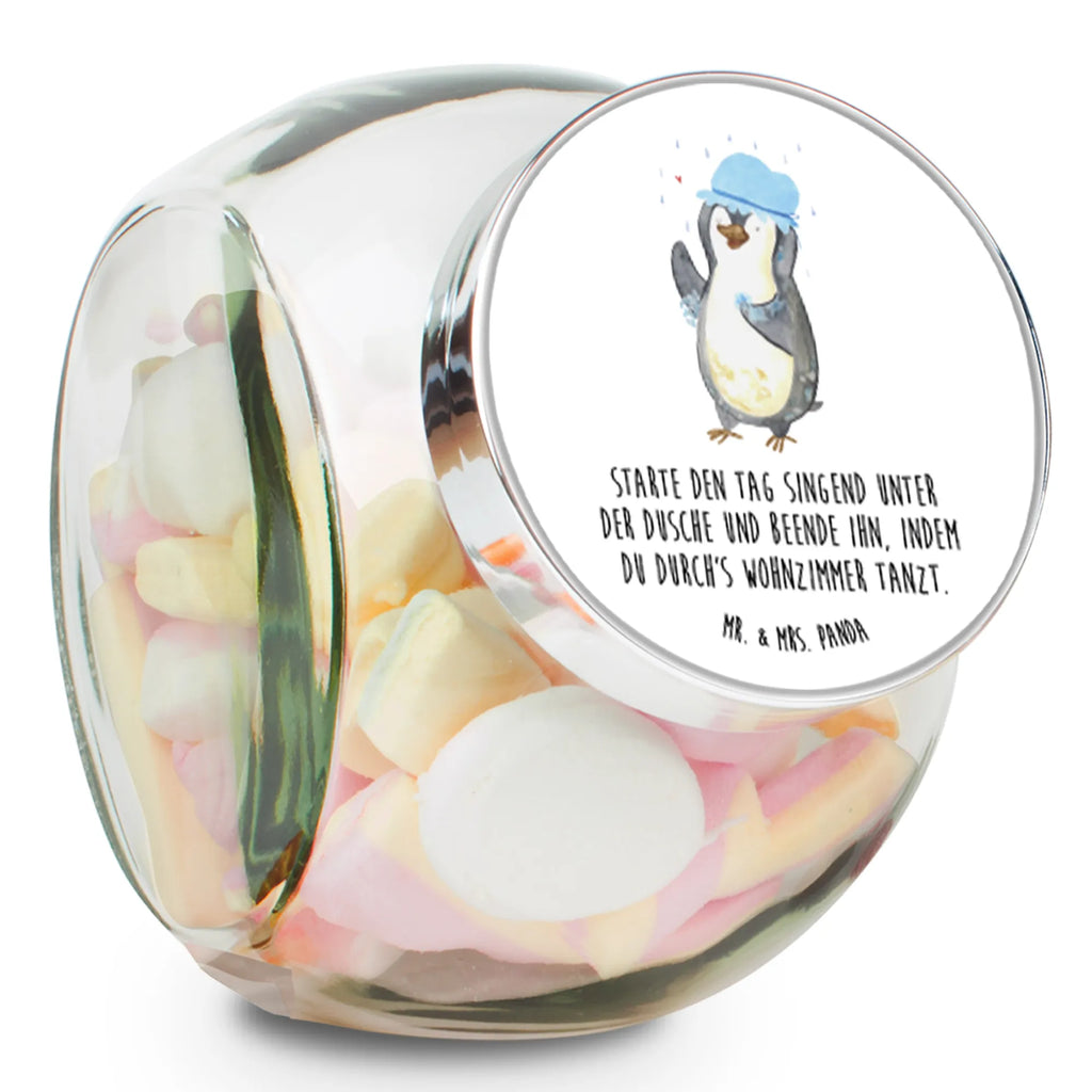 Bonbonglas Pinguin duscht Vorratsdose, Vorratsbehälter, Süßigkeitenglas, Süßigkeitendose, Kaffeedose, Müslidose, Teedose, Keksbehälter, Keksedose, Glasdose, Glasbälter, Vorratsglas, Küchenbehälter, Aufbewahrungsdose, Aufbewahungsglas, Gewürzdose, Küchenorganizer, Snackdose, Pinguin, Pinguine, Dusche, duschen, Lebensmotto, Motivation, Neustart, Neuanfang, glücklich sein