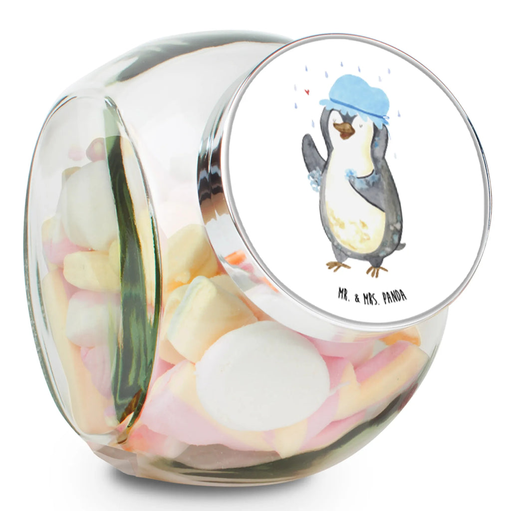 Bonbonglas Pinguin duscht Vorratsdose, Vorratsbehälter, Süßigkeitenglas, Süßigkeitendose, Kaffeedose, Müslidose, Teedose, Keksbehälter, Keksedose, Glasdose, Glasbälter, Vorratsglas, Küchenbehälter, Aufbewahrungsdose, Aufbewahungsglas, Gewürzdose, Küchenorganizer, Snackdose, Pinguin, Pinguine, Dusche, duschen, Lebensmotto, Motivation, Neustart, Neuanfang, glücklich sein