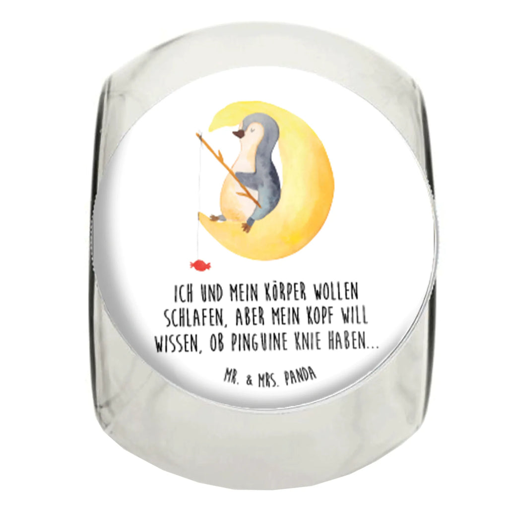 Bonbonglas Pinguin Mond Vorratsdose, Vorratsbehälter, Süßigkeitenglas, Süßigkeitendose, Kaffeedose, Müslidose, Teedose, Keksbehälter, Keksedose, Glasdose, Glasbälter, Vorratsglas, Küchenbehälter, Aufbewahrungsdose, Aufbewahungsglas, Gewürzdose, Küchenorganizer, Snackdose, Pinguin, Pinguine, Spruch, schlafen, Nachtruhe, Einschlafen, Schlafzimmer, Schlafstörungen, Gästezimmer