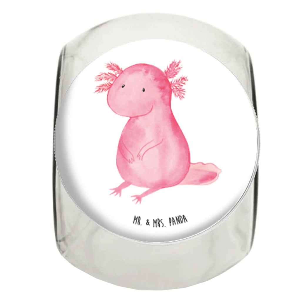 Bonbonglas Axolotl null Vorratsdose, Vorratsbehälter, Süßigkeitenglas, Süßigkeitendose, Kaffeedose, Müslidose, Teedose, Keksbehälter, Keksedose, Glasdose, Glasbälter, Vorratsglas, Küchenbehälter, Aufbewahrungsdose, Aufbewahungsglas, Gewürzdose, Küchenorganizer, Snackdose, Axolotl, Molch, Axolot, vergnügt, fröhlich, zufrieden, Lebensstil, Weisheit, Lebensweisheit, Liebe, Freundin