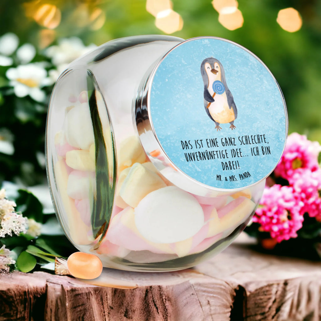 Bonbonglas Pinguin Lolli Vorratsdose, Vorratsbehälter, Süßigkeitenglas, Süßigkeitendose, Kaffeedose, Müslidose, Teedose, Keksbehälter, Keksedose, Glasdose, Glasbälter, Vorratsglas, Küchenbehälter, Aufbewahrungsdose, Aufbewahungsglas, Gewürzdose, Küchenorganizer, Snackdose, Pinguin, Pinguine, Lolli, Süßigkeiten, Blödsinn, Spruch, Rebell, Gauner, Ganove, Rabauke