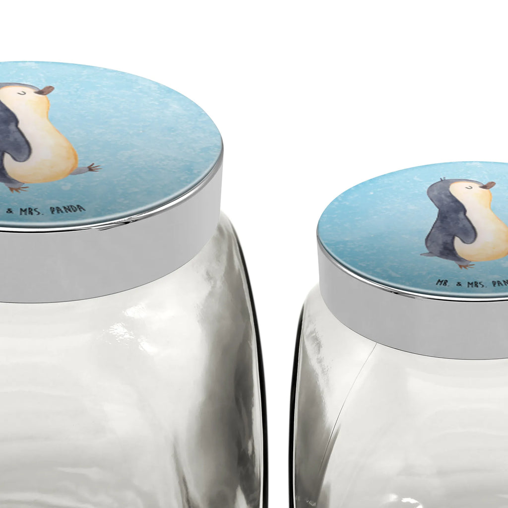 Bonbonglas Pinguin marschierend Vorratsdose, Vorratsbehälter, Süßigkeitenglas, Süßigkeitendose, Kaffeedose, Müslidose, Teedose, Keksbehälter, Keksedose, Glasdose, Glasbälter, Vorratsglas, Küchenbehälter, Aufbewahrungsdose, Aufbewahungsglas, Gewürzdose, Küchenorganizer, Snackdose, Pinguin, Pinguine, Frühaufsteher, Langschläfer, Bruder, Schwester, Familie