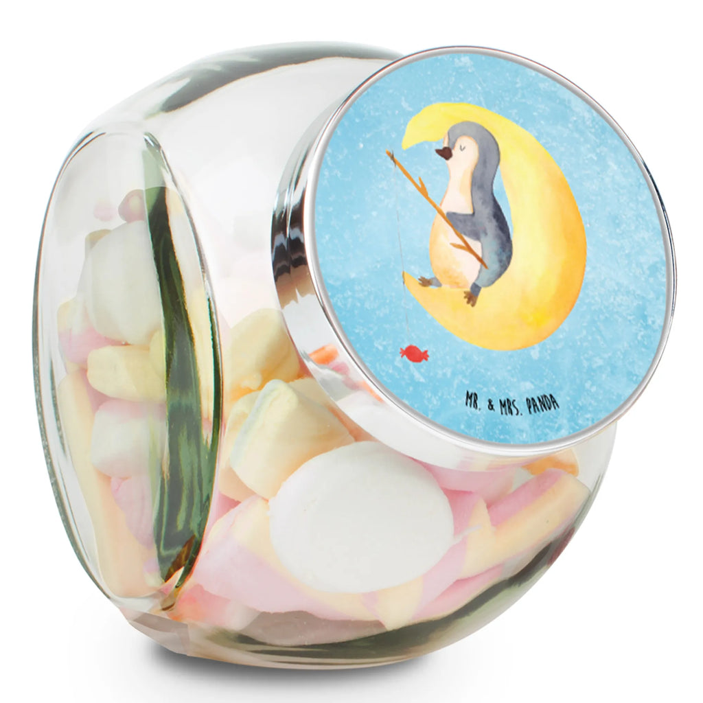 Bonbonglas Pinguin Mond Vorratsdose, Vorratsbehälter, Süßigkeitenglas, Süßigkeitendose, Kaffeedose, Müslidose, Teedose, Keksbehälter, Keksedose, Glasdose, Glasbälter, Vorratsglas, Küchenbehälter, Aufbewahrungsdose, Aufbewahungsglas, Gewürzdose, Küchenorganizer, Snackdose, Pinguin, Pinguine, Spruch, schlafen, Nachtruhe, Einschlafen, Schlafzimmer, Schlafstörungen, Gästezimmer