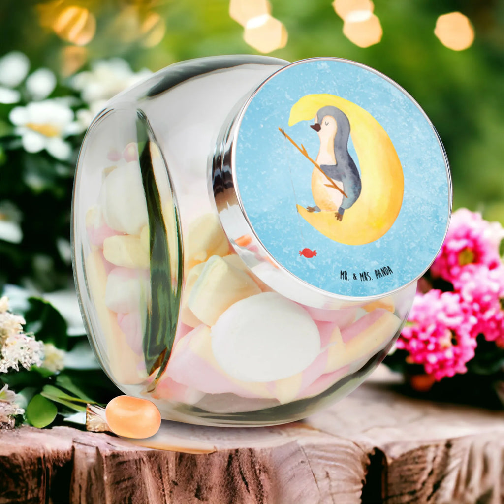 Bonbonglas Pinguin Mond Vorratsdose, Vorratsbehälter, Süßigkeitenglas, Süßigkeitendose, Kaffeedose, Müslidose, Teedose, Keksbehälter, Keksedose, Glasdose, Glasbälter, Vorratsglas, Küchenbehälter, Aufbewahrungsdose, Aufbewahungsglas, Gewürzdose, Küchenorganizer, Snackdose, Pinguin, Pinguine, Spruch, schlafen, Nachtruhe, Einschlafen, Schlafzimmer, Schlafstörungen, Gästezimmer