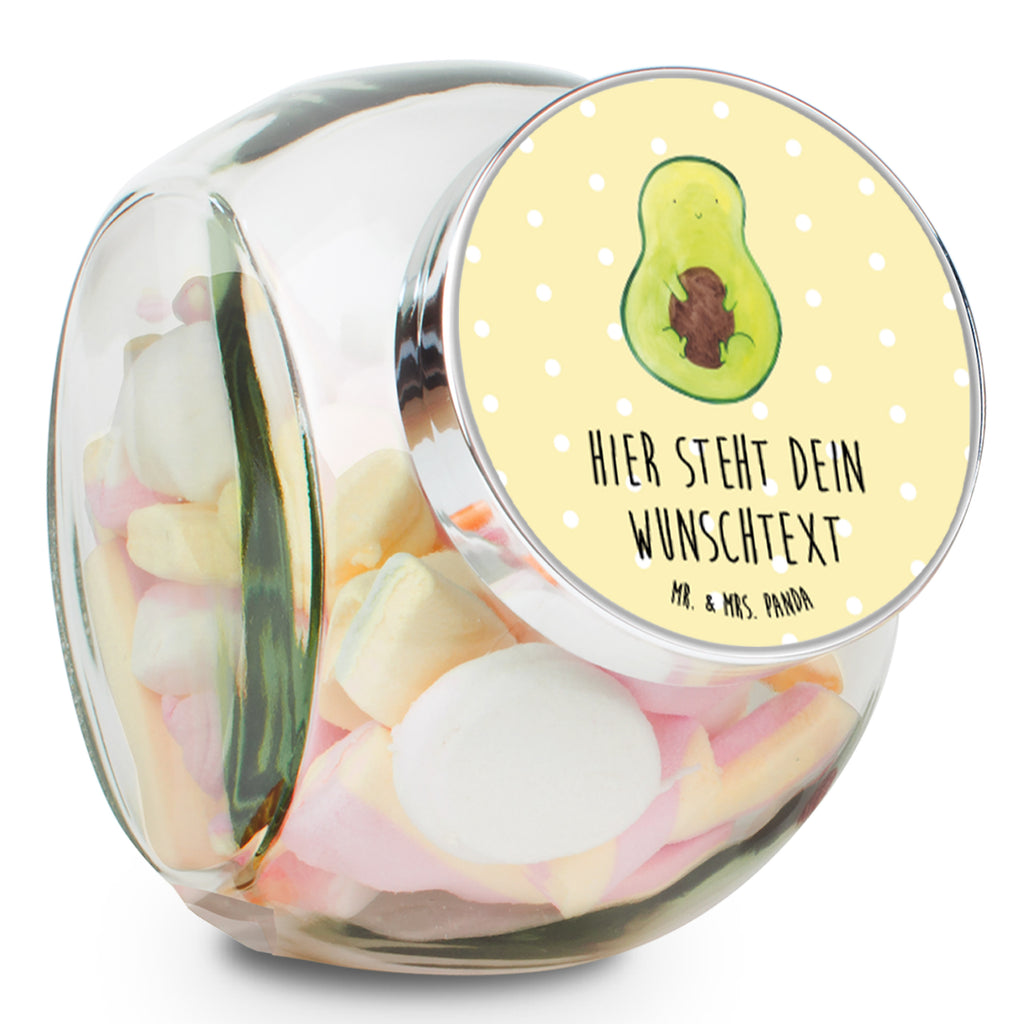 Personalisiertes Bonbonglas Avocado mit Kern Vorratsdose, Vorratsbehälter, Süßigkeitenglas, Süßigkeitendose, Kaffeedose, Müslidose, Teedose, Keksbehälter, Keksedose, Glasdose, Glasbälter, Vorratsglas, Küchenbehälter, Aufbewahrungsdose, Aufbewahungsglas, Gewürzdose, Küchenorganizer, Snackdose, Avocado, Veggie, Vegan, Gesund, Avokado, Avocadokern, Kern, Pflanze, Spruch Leben