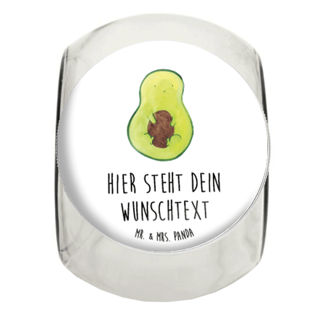 Personalisiertes Bonbonglas Avocado mit Kern Vorratsdose, Vorratsbehälter, Süßigkeitenglas, Süßigkeitendose, Kaffeedose, Müslidose, Teedose, Keksbehälter, Keksedose, Glasdose, Glasbälter, Vorratsglas, Küchenbehälter, Aufbewahrungsdose, Aufbewahungsglas, Gewürzdose, Küchenorganizer, Snackdose, Avocado, Veggie, Vegan, Gesund, Avokado, Avocadokern, Kern, Pflanze, Spruch Leben