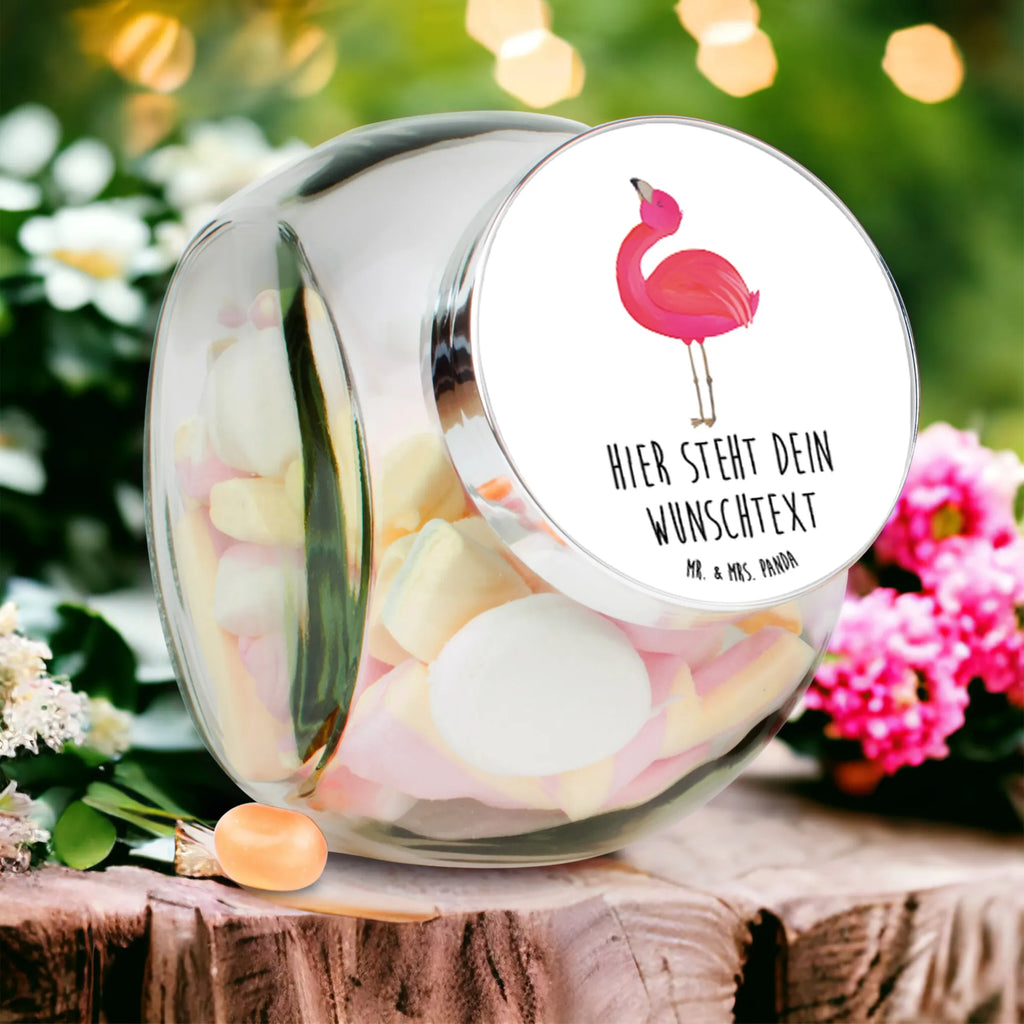 Personalisiertes Bonbonglas Flamingo stolz Vorratsdose, Vorratsbehälter, Süßigkeitenglas, Süßigkeitendose, Kaffeedose, Müslidose, Teedose, Keksbehälter, Keksedose, Glasdose, Glasbälter, Vorratsglas, Küchenbehälter, Aufbewahrungsdose, Aufbewahungsglas, Gewürzdose, Küchenorganizer, Snackdose, Flamingo, stolz, Freude, Selbstliebe, Selbstakzeptanz, Freundin, beste Freundin, Tochter, Mama, Schwester