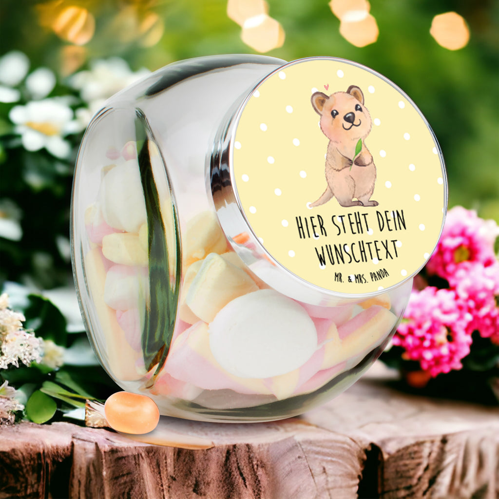 Personalisiertes Bonbonglas Quokka Happy Vorratsdose, Vorratsbehälter, Süßigkeitenglas, Süßigkeitendose, Kaffeedose, Müslidose, Teedose, Keksbehälter, Keksedose, Glasdose, Glasbälter, Vorratsglas, Küchenbehälter, Aufbewahrungsdose, Aufbewahungsglas, Gewürzdose, Küchenorganizer, Snackdose, Tiermotive, Gute Laune, lustige Sprüche, Tiere, Quokka, Verschieben, Aufschieberitis, Lustiger Spruch, Niedliches Tier, Dinge erledigen