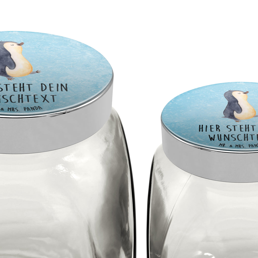 Personalisiertes Bonbonglas Pinguin marschierend Vorratsdose, Vorratsbehälter, Süßigkeitenglas, Süßigkeitendose, Kaffeedose, Müslidose, Teedose, Keksbehälter, Keksedose, Glasdose, Glasbälter, Vorratsglas, Küchenbehälter, Aufbewahrungsdose, Aufbewahungsglas, Gewürzdose, Küchenorganizer, Snackdose, Pinguin, Pinguine, Frühaufsteher, Langschläfer, Bruder, Schwester, Familie