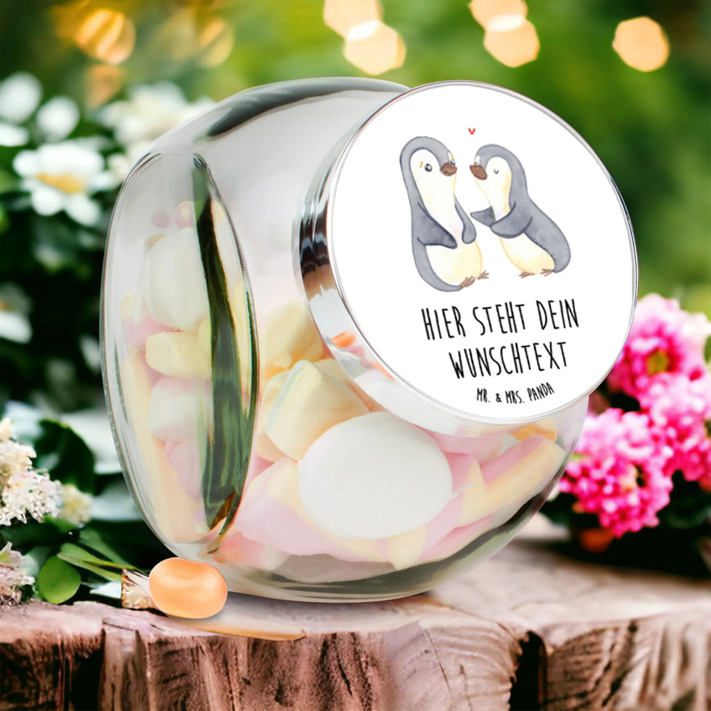 Personalisiertes Bonbonglas Pinguine trösten Vorratsdose, Vorratsbehälter, Süßigkeitenglas, Süßigkeitendose, Kaffeedose, Müslidose, Teedose, Keksbehälter, Keksedose, Glasdose, Glasbälter, Vorratsglas, Küchenbehälter, Aufbewahrungsdose, Aufbewahungsglas, Gewürzdose, Küchenorganizer, Snackdose, Liebe, Partner, Freund, Freundin, Ehemann, Ehefrau, Heiraten, Verlobung, Heiratsantrag, Liebesgeschenk, Jahrestag, Hocheitstag, Valentinstag, Geschenk für Frauen, Hochzeitstag, Mitbringsel, Geschenk für Freundin, Geschenk für Partner, Liebesbeweis, für Männer, für Ehemann