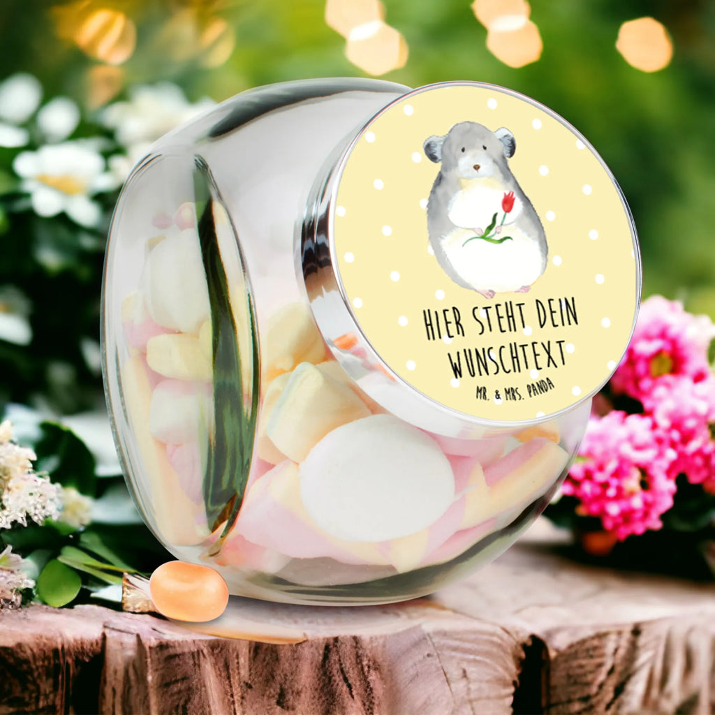 Personalisiertes Bonbonglas Chinchilla Blume Vorratsdose, Vorratsbehälter, Süßigkeitenglas, Süßigkeitendose, Kaffeedose, Müslidose, Teedose, Keksbehälter, Keksedose, Glasdose, Glasbälter, Vorratsglas, Küchenbehälter, Aufbewahrungsdose, Aufbewahungsglas, Gewürzdose, Küchenorganizer, Snackdose, Tiermotive, Gute Laune, lustige Sprüche, Tiere, Chinchilla, Chinchillas, Liebeskummer, Kummer, Depressionen, traurig sein, Chaos, Glücklichsein, Büro, Büroalltag