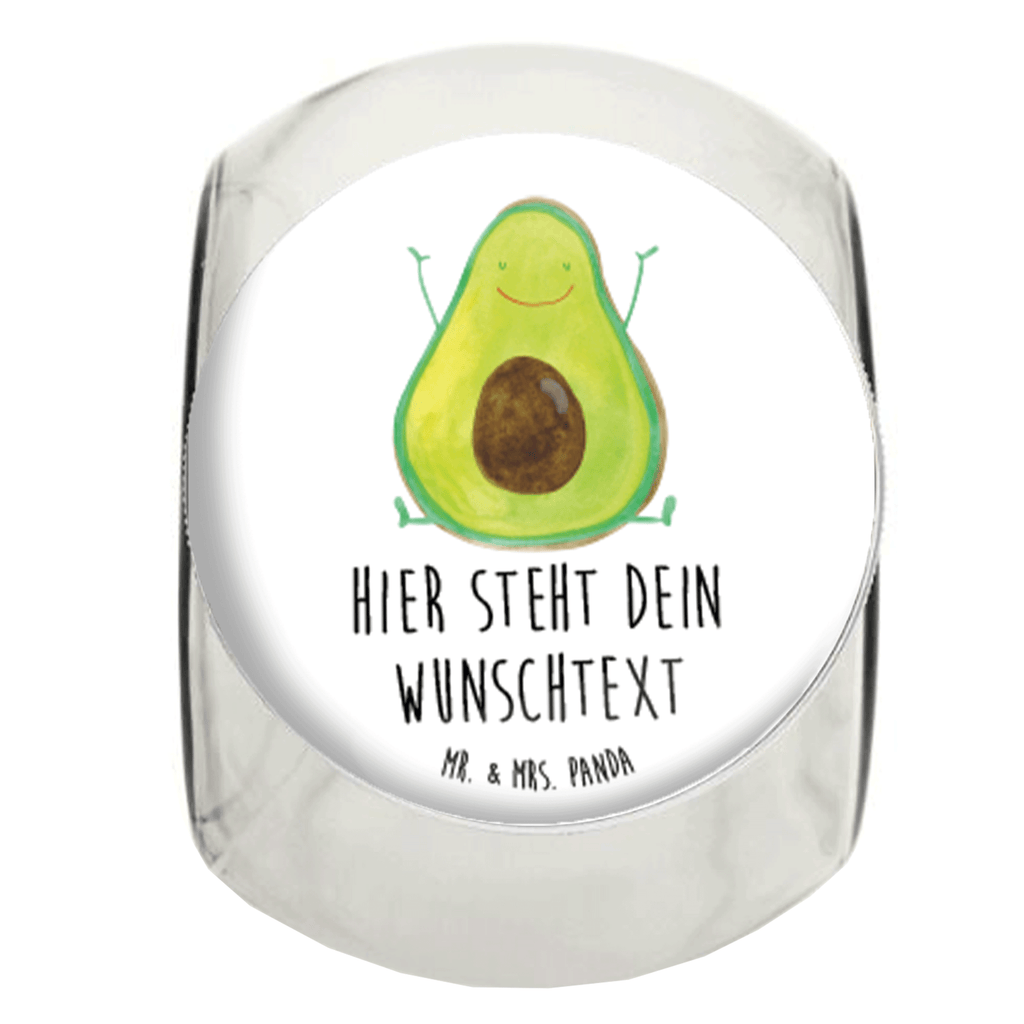 Personalisiertes Bonbonglas Avocado Happy Vorratsdose, Vorratsbehälter, Süßigkeitenglas, Süßigkeitendose, Kaffeedose, Müslidose, Teedose, Keksbehälter, Keksedose, Glasdose, Glasbälter, Vorratsglas, Küchenbehälter, Aufbewahrungsdose, Aufbewahungsglas, Gewürzdose, Küchenorganizer, Snackdose, Avocado, Veggie, Vegan, Gesund, Chaos