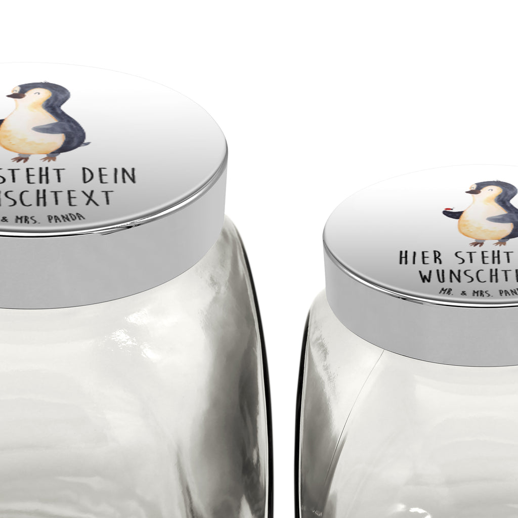 Personalisiertes Bonbonglas Pinguin Marienkäfer Vorratsdose, Vorratsbehälter, Süßigkeitenglas, Süßigkeitendose, Kaffeedose, Müslidose, Teedose, Keksbehälter, Keksedose, Glasdose, Glasbälter, Vorratsglas, Küchenbehälter, Aufbewahrungsdose, Aufbewahungsglas, Gewürzdose, Küchenorganizer, Snackdose, Pinguin, Pinguine, Marienkäfer, Liebe, Wunder, Glück, Freude, Lebensfreude