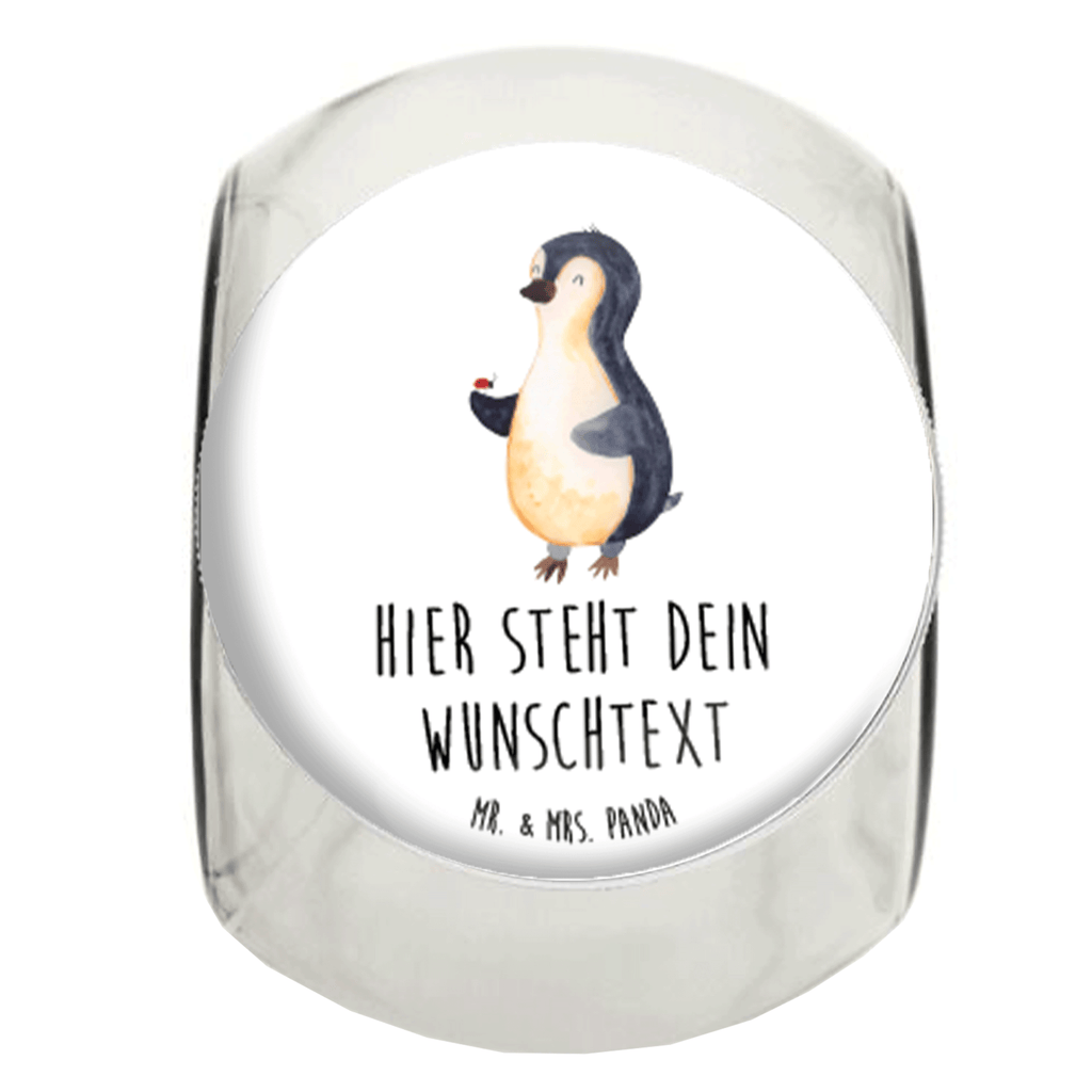 Personalisiertes Bonbonglas Pinguin Marienkäfer Vorratsdose, Vorratsbehälter, Süßigkeitenglas, Süßigkeitendose, Kaffeedose, Müslidose, Teedose, Keksbehälter, Keksedose, Glasdose, Glasbälter, Vorratsglas, Küchenbehälter, Aufbewahrungsdose, Aufbewahungsglas, Gewürzdose, Küchenorganizer, Snackdose, Pinguin, Pinguine, Marienkäfer, Liebe, Wunder, Glück, Freude, Lebensfreude