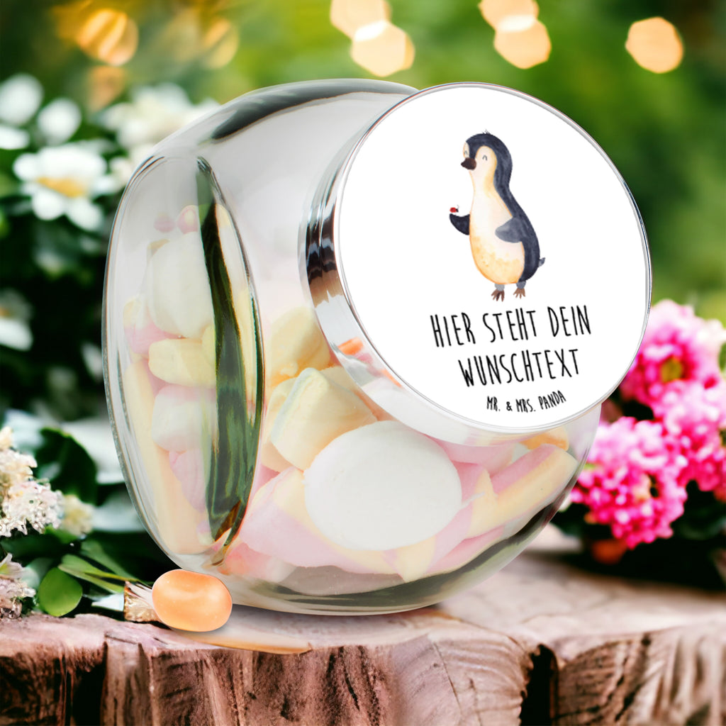 Personalisiertes Bonbonglas Pinguin Marienkäfer Vorratsdose, Vorratsbehälter, Süßigkeitenglas, Süßigkeitendose, Kaffeedose, Müslidose, Teedose, Keksbehälter, Keksedose, Glasdose, Glasbälter, Vorratsglas, Küchenbehälter, Aufbewahrungsdose, Aufbewahungsglas, Gewürzdose, Küchenorganizer, Snackdose, Pinguin, Pinguine, Marienkäfer, Liebe, Wunder, Glück, Freude, Lebensfreude