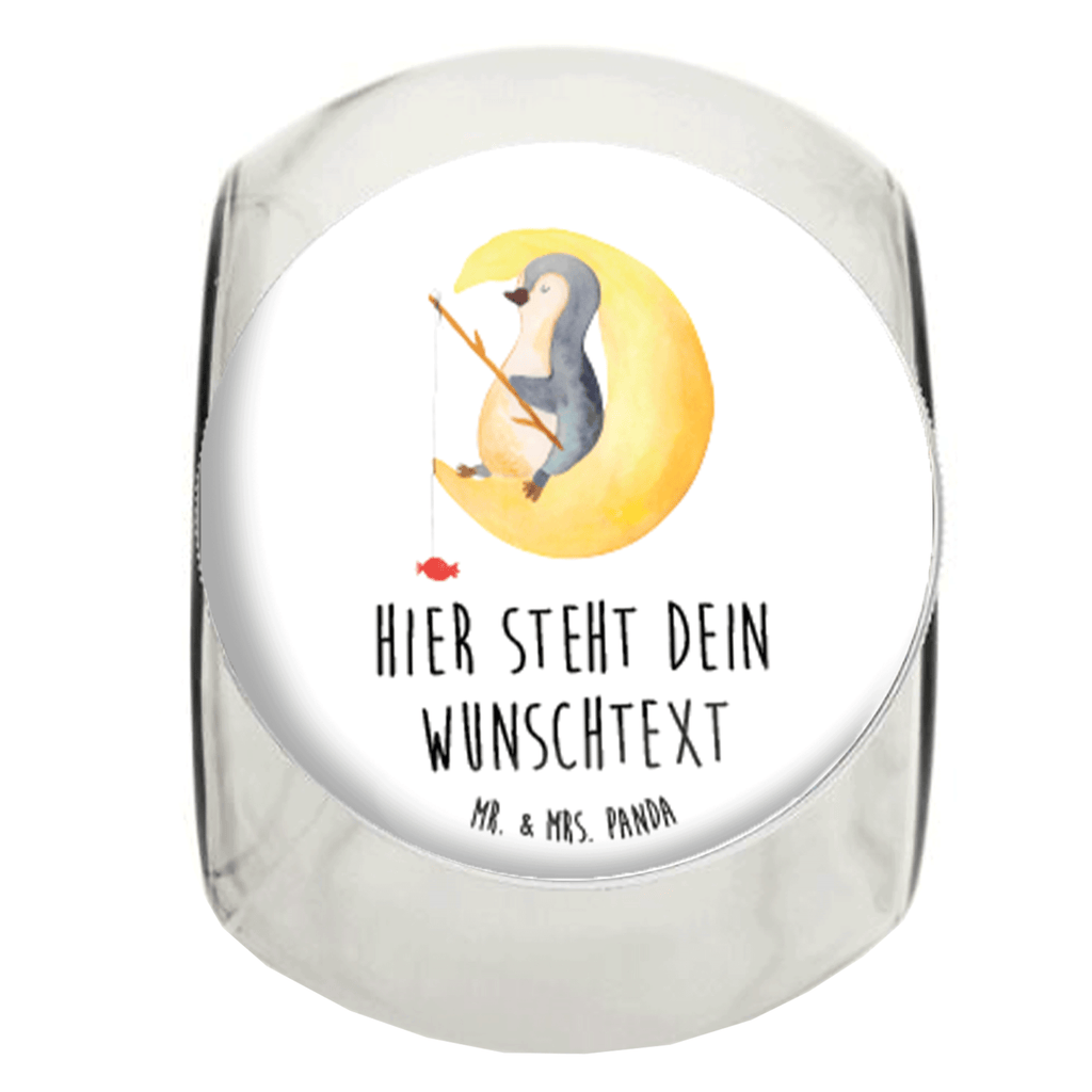 Personalisiertes Bonbonglas Pinguin Mond Vorratsdose, Vorratsbehälter, Süßigkeitenglas, Süßigkeitendose, Kaffeedose, Müslidose, Teedose, Keksbehälter, Keksedose, Glasdose, Glasbälter, Vorratsglas, Küchenbehälter, Aufbewahrungsdose, Aufbewahungsglas, Gewürzdose, Küchenorganizer, Snackdose, Pinguin, Pinguine, Spruch, schlafen, Nachtruhe, Einschlafen, Schlafzimmer, Schlafstörungen, Gästezimmer