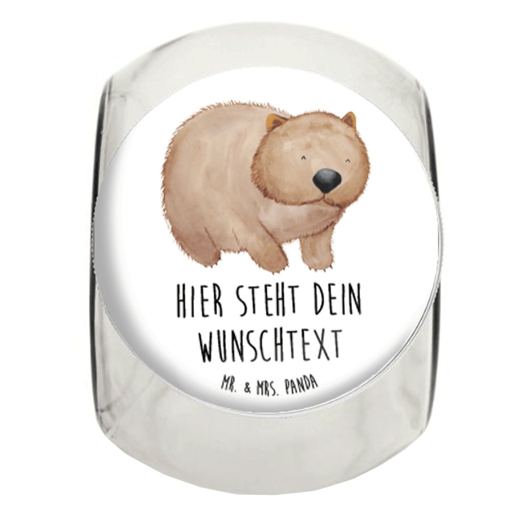 Personalisiertes Bonbonglas Wombat Vorratsdose, Vorratsbehälter, Süßigkeitenglas, Süßigkeitendose, Kaffeedose, Müslidose, Teedose, Keksbehälter, Keksedose, Glasdose, Glasbälter, Vorratsglas, Küchenbehälter, Aufbewahrungsdose, Aufbewahungsglas, Gewürzdose, Küchenorganizer, Snackdose, Tiermotive, Gute Laune, lustige Sprüche, Tiere, Wombat, Das Leben ist schön, Motivation, Spruch, Australien