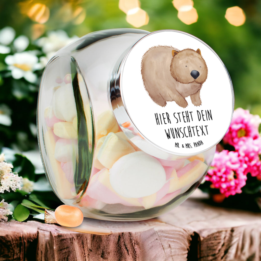 Personalisiertes Bonbonglas Wombat Vorratsdose, Vorratsbehälter, Süßigkeitenglas, Süßigkeitendose, Kaffeedose, Müslidose, Teedose, Keksbehälter, Keksedose, Glasdose, Glasbälter, Vorratsglas, Küchenbehälter, Aufbewahrungsdose, Aufbewahungsglas, Gewürzdose, Küchenorganizer, Snackdose, Tiermotive, Gute Laune, lustige Sprüche, Tiere, Wombat, Das Leben ist schön, Motivation, Spruch, Australien