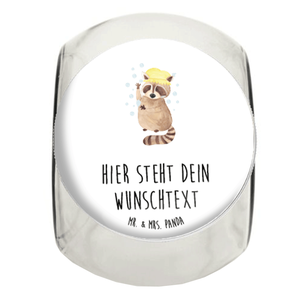 Personalisiertes Bonbonglas Waschbär Vorratsdose, Vorratsbehälter, Süßigkeitenglas, Süßigkeitendose, Kaffeedose, Müslidose, Teedose, Keksbehälter, Keksedose, Glasdose, Glasbälter, Vorratsglas, Küchenbehälter, Aufbewahrungsdose, Aufbewahungsglas, Gewürzdose, Küchenorganizer, Snackdose, Tiermotive, Gute Laune, lustige Sprüche, Tiere, Waschbär, Tagträumen, Plan, Fröhlich, waschen, Seifenblasen