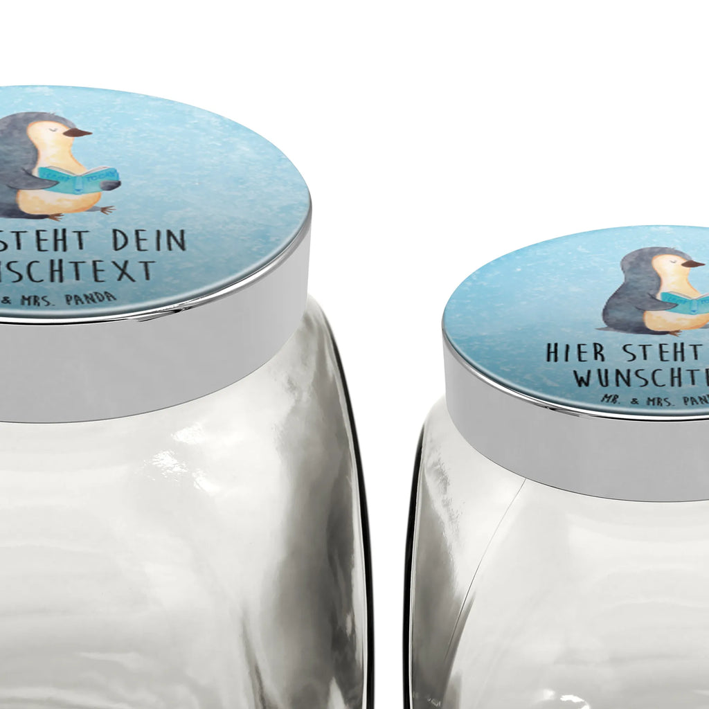 Personalisiertes Bonbonglas Pinguin Buch Vorratsdose, Vorratsbehälter, Süßigkeitenglas, Süßigkeitendose, Kaffeedose, Müslidose, Teedose, Keksbehälter, Keksedose, Glasdose, Glasbälter, Vorratsglas, Küchenbehälter, Aufbewahrungsdose, Aufbewahungsglas, Gewürzdose, Küchenorganizer, Snackdose, Pinguin, Pinguine, Buch, Lesen, Bücherwurm, Nichtstun, Faulenzen, Ferien, Urlaub, Freizeit