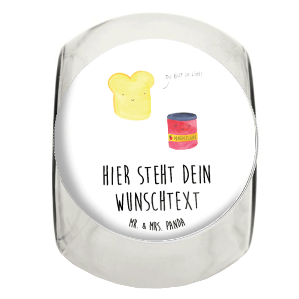 Personalisiertes Bonbonglas Toast & Marmelade Vorratsdose, Vorratsbehälter, Süßigkeitenglas, Süßigkeitendose, Kaffeedose, Müslidose, Teedose, Keksbehälter, Keksedose, Glasdose, Glasbälter, Vorratsglas, Küchenbehälter, Aufbewahrungsdose, Aufbewahungsglas, Gewürzdose, Küchenorganizer, Snackdose, Tiermotive, Gute Laune, lustige Sprüche, Tiere, Toast, Marmelade, Dreamteam, süße Postkarte, süß, Küche Deko, Küche Spruch, Frühstück Einladung, Brot, Toastbrot