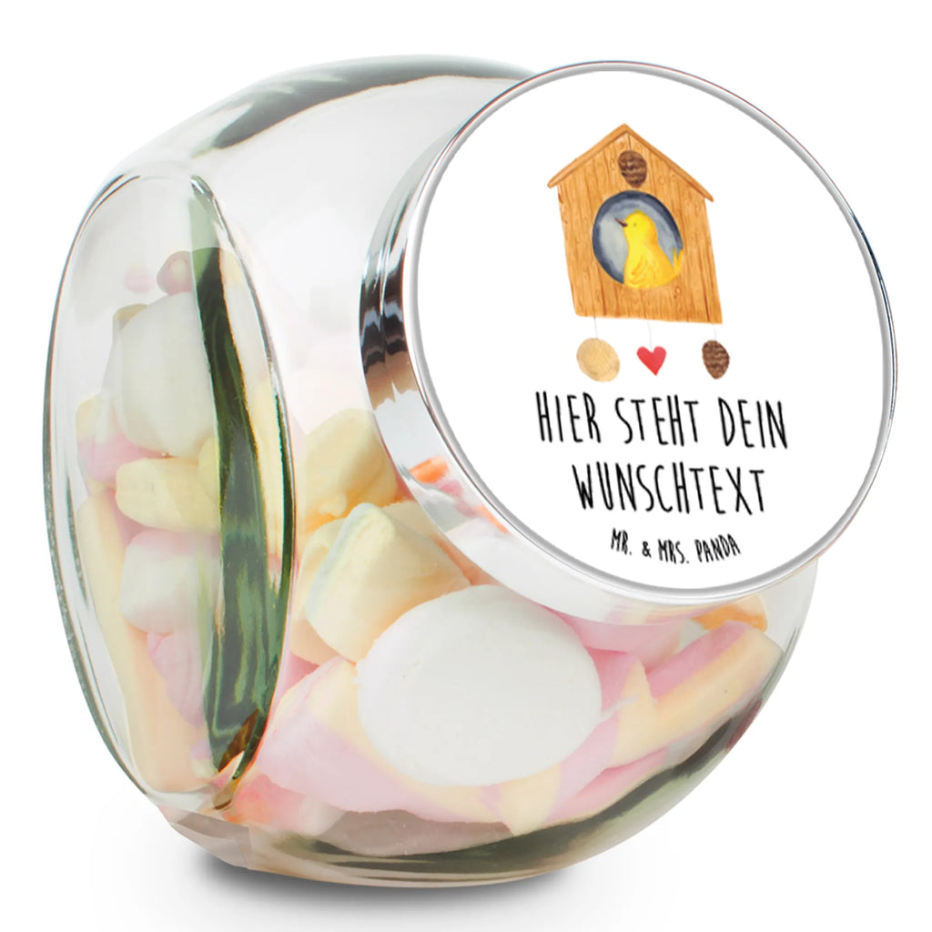 Personalisiertes Bonbonglas Vogelhaus sweet Home Vorratsdose, Vorratsbehälter, Süßigkeitenglas, Süßigkeitendose, Kaffeedose, Müslidose, Teedose, Keksbehälter, Keksedose, Glasdose, Glasbälter, Vorratsglas, Küchenbehälter, Aufbewahrungsdose, Aufbewahungsglas, Gewürzdose, Küchenorganizer, Snackdose, Tiermotive, Gute Laune, lustige Sprüche, Tiere, Vogelhaus, Vogel, Home sweet Home, Einzug, Umzug, Geschenk, Einzugsgeschenk, Hausbau, Haus