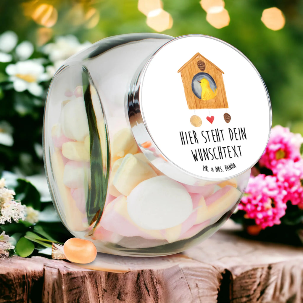 Personalisiertes Bonbonglas Vogelhaus sweet Home Vorratsdose, Vorratsbehälter, Süßigkeitenglas, Süßigkeitendose, Kaffeedose, Müslidose, Teedose, Keksbehälter, Keksedose, Glasdose, Glasbälter, Vorratsglas, Küchenbehälter, Aufbewahrungsdose, Aufbewahungsglas, Gewürzdose, Küchenorganizer, Snackdose, Tiermotive, Gute Laune, lustige Sprüche, Tiere, Vogelhaus, Vogel, Home sweet Home, Einzug, Umzug, Geschenk, Einzugsgeschenk, Hausbau, Haus