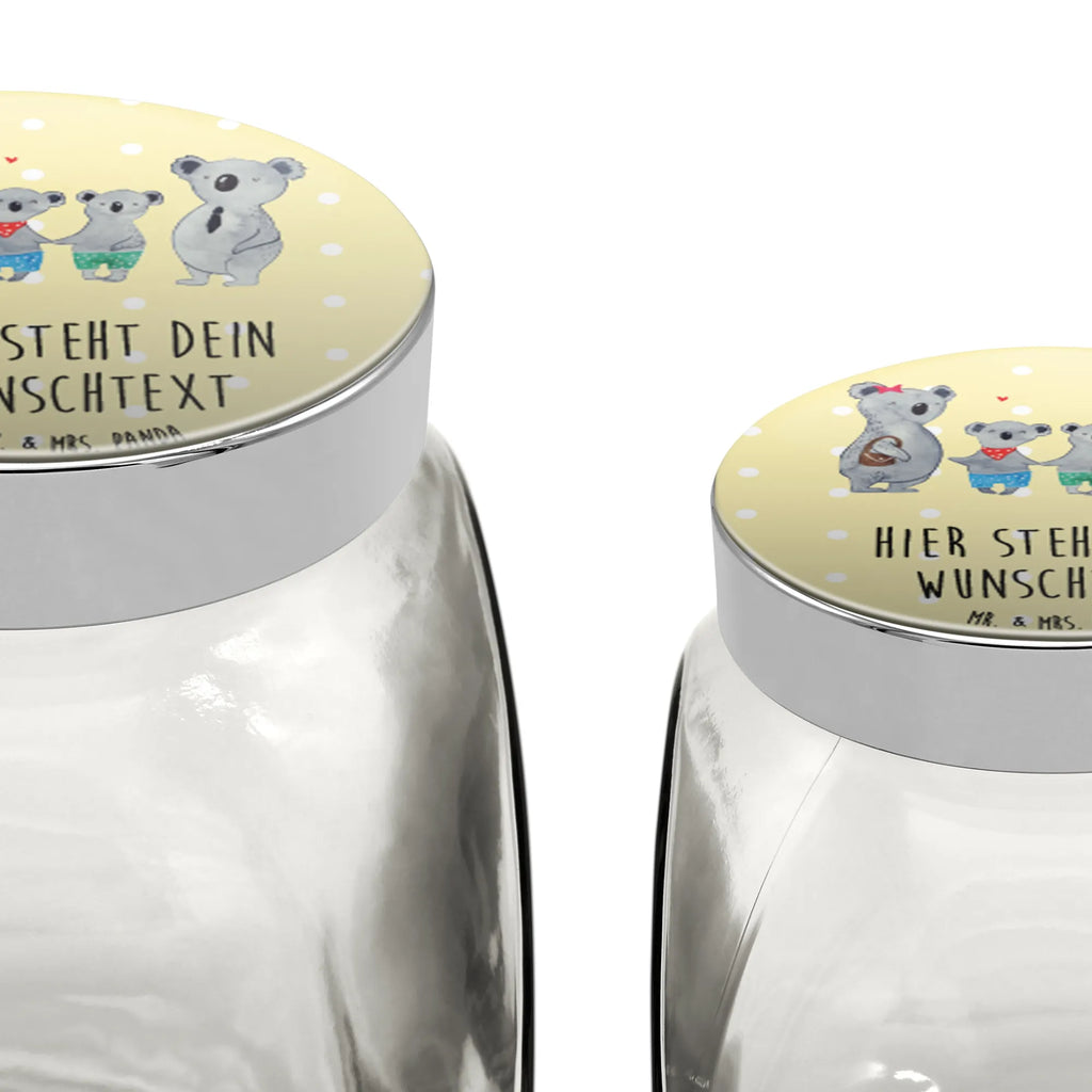 Personalisiertes Bonbonglas Koala Familie zwei Vorratsdose, Vorratsbehälter, Süßigkeitenglas, Süßigkeitendose, Kaffeedose, Müslidose, Teedose, Keksbehälter, Keksedose, Glasdose, Glasbälter, Vorratsglas, Küchenbehälter, Aufbewahrungsdose, Aufbewahungsglas, Gewürzdose, Küchenorganizer, Snackdose, Familie, Vatertag, Muttertag, Bruder, Schwester, Mama, Papa, Oma, Opa, Koala, Koalabär, beste Familie, Familienzeit, Familienleben, Koalafamilie, Lieblingsfamilie