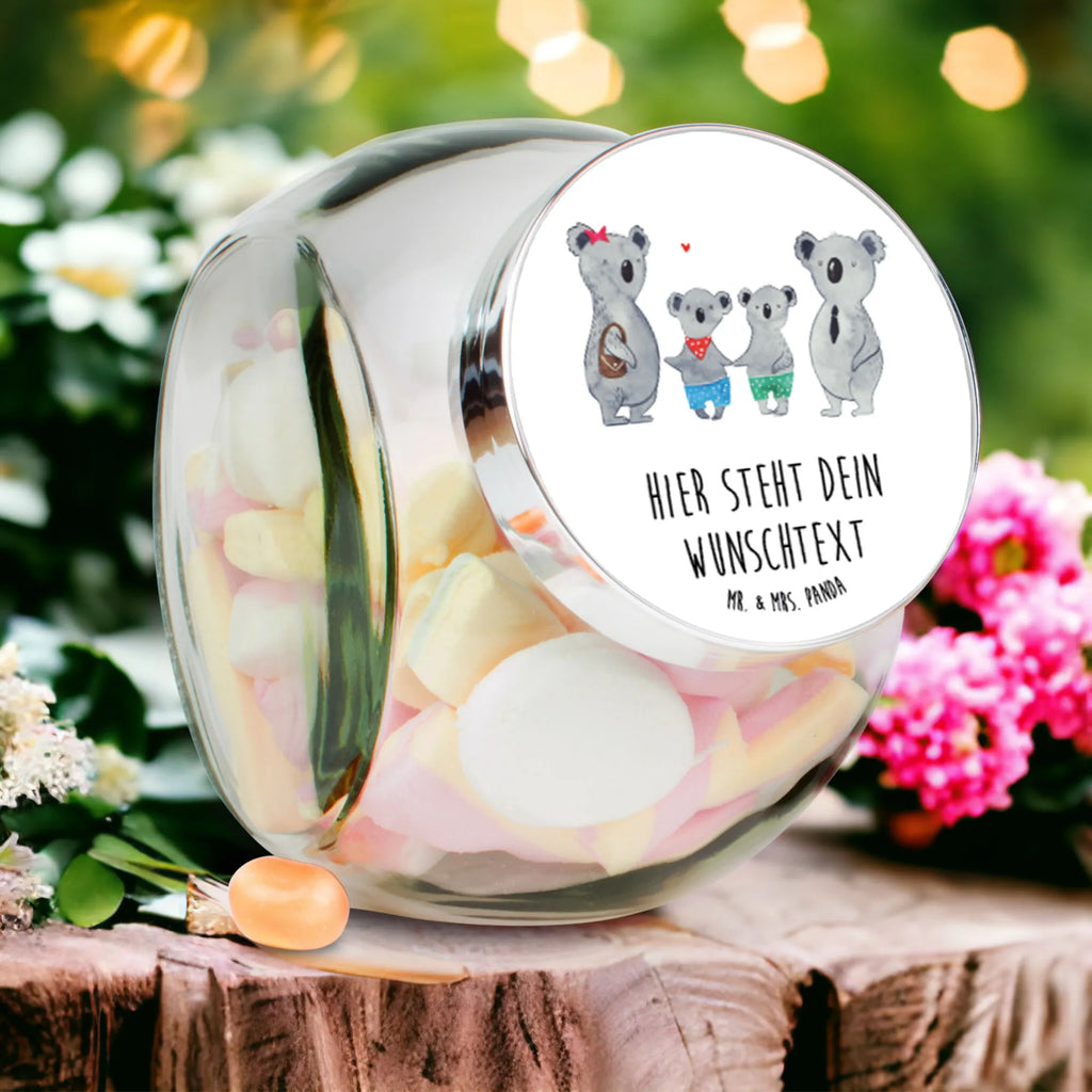 Personalisiertes Bonbonglas Koala Familie zwei Vorratsdose, Vorratsbehälter, Süßigkeitenglas, Süßigkeitendose, Kaffeedose, Müslidose, Teedose, Keksbehälter, Keksedose, Glasdose, Glasbälter, Vorratsglas, Küchenbehälter, Aufbewahrungsdose, Aufbewahungsglas, Gewürzdose, Küchenorganizer, Snackdose, Familie, Vatertag, Muttertag, Bruder, Schwester, Mama, Papa, Oma, Opa, Koala, Koalabär, beste Familie, Familienzeit, Familienleben, Koalafamilie, Lieblingsfamilie