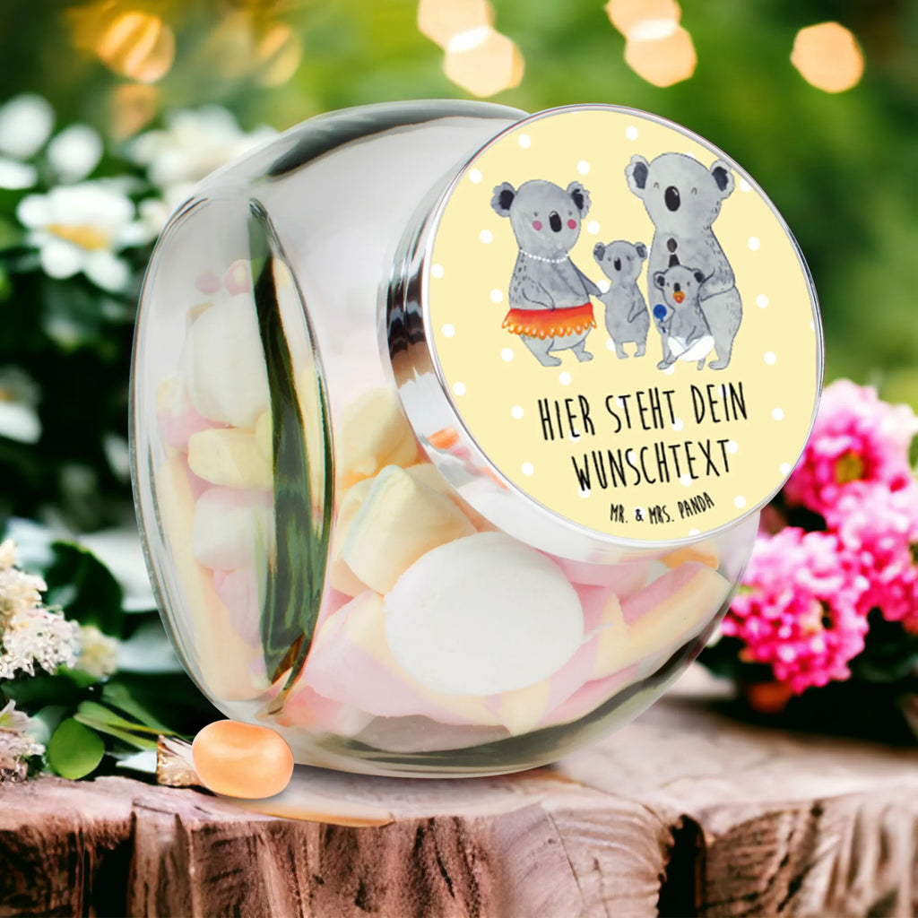 Personalisiertes Bonbonglas Koala Familie Vorratsdose, Vorratsbehälter, Süßigkeitenglas, Süßigkeitendose, Kaffeedose, Müslidose, Teedose, Keksbehälter, Keksedose, Glasdose, Glasbälter, Vorratsglas, Küchenbehälter, Aufbewahrungsdose, Aufbewahungsglas, Gewürzdose, Küchenorganizer, Snackdose, Familie, Vatertag, Muttertag, Bruder, Schwester, Mama, Papa, Oma, Opa, Koala, Koalas, Family, Kinder, Geschwister, Familienleben