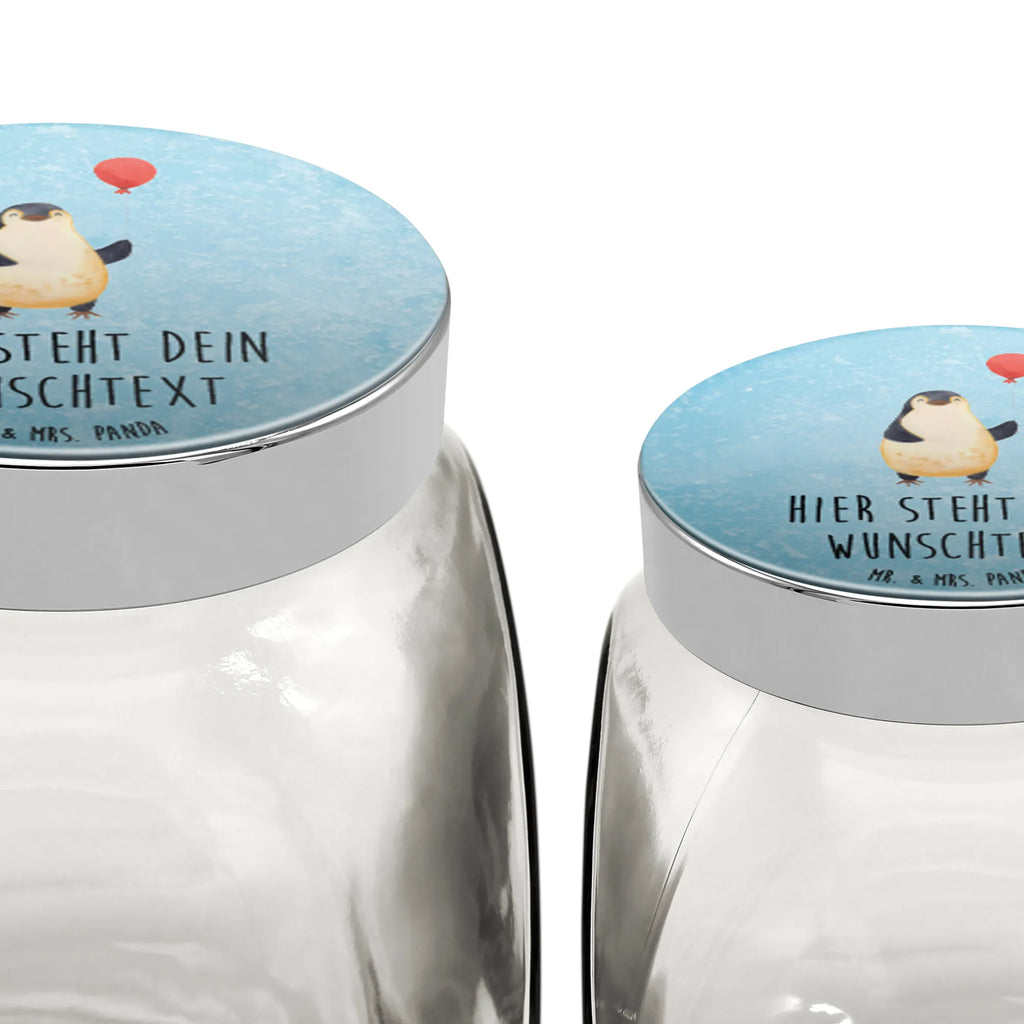 Personalisiertes Bonbonglas Pinguin Luftballon Vorratsdose, Vorratsbehälter, Süßigkeitenglas, Süßigkeitendose, Kaffeedose, Müslidose, Teedose, Keksbehälter, Keksedose, Glasdose, Glasbälter, Vorratsglas, Küchenbehälter, Aufbewahrungsdose, Aufbewahungsglas, Gewürzdose, Küchenorganizer, Snackdose, Pinguin, Pinguine, Luftballon, Tagträume, Lebenslust, Geschenk Freundin, Geschenkidee, beste Freundin, Motivation, Neustart, neues Leben, Liebe, Glück