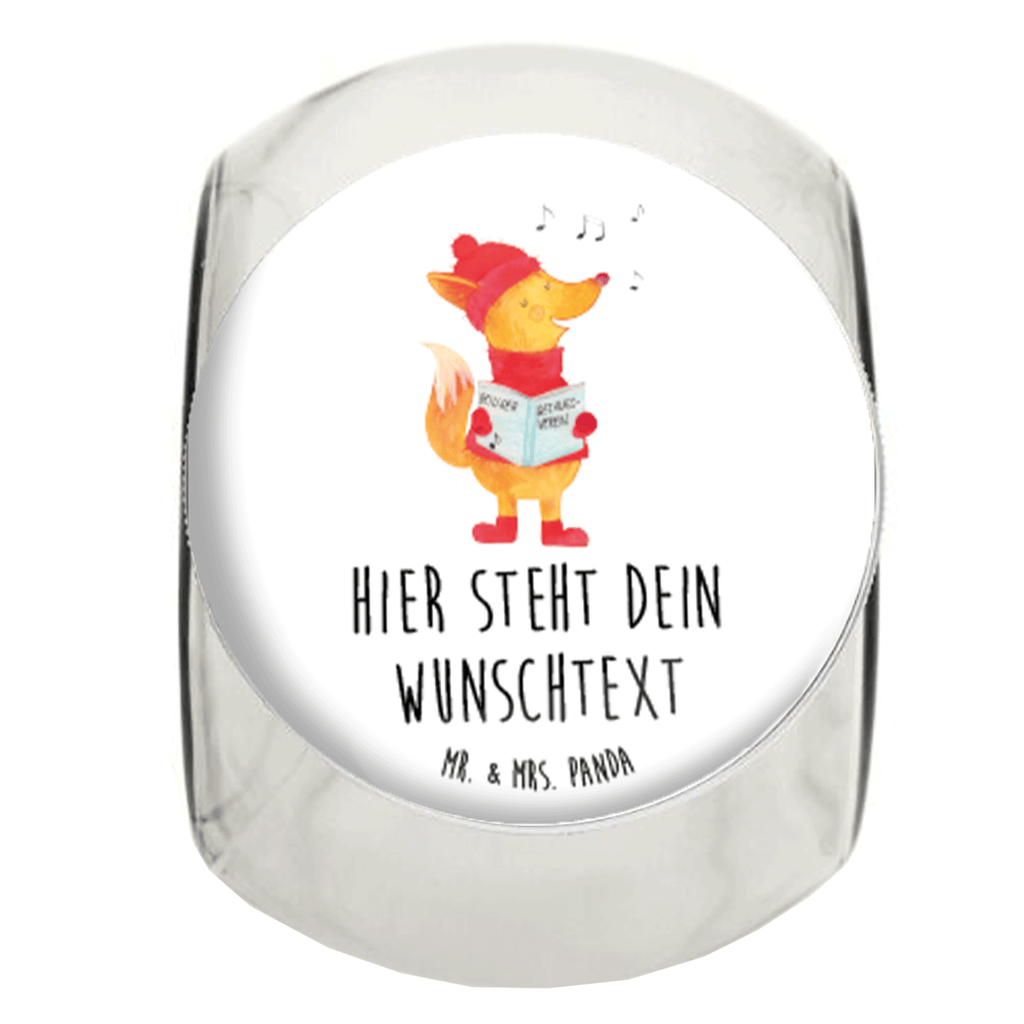 Personalisiertes Bonbonglas Fuchs Sänger Vorratsdose, Vorratsbehälter, Süßigkeitenglas, Süßigkeitendose, Kaffeedose, Müslidose, Teedose, Keksbehälter, Keksedose, Glasdose, Glasbälter, Vorratsglas, Küchenbehälter, Aufbewahrungsdose, Aufbewahungsglas, Gewürzdose, Küchenorganizer, Snackdose, Winter, Weihnachten, Weihnachtsdeko, Nikolaus, Advent, Heiligabend, Wintermotiv, Fuchs, Füchse, Sänger, Geschenk Sänger, Singen, Weihnachtslieder