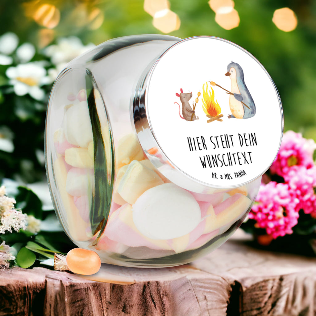 Personalisiertes Bonbonglas Pinguin Lagerfeuer Vorratsdose, Vorratsbehälter, Süßigkeitenglas, Süßigkeitendose, Kaffeedose, Müslidose, Teedose, Keksbehälter, Keksedose, Glasdose, Glasbälter, Vorratsglas, Küchenbehälter, Aufbewahrungsdose, Aufbewahungsglas, Gewürzdose, Küchenorganizer, Snackdose, Pinguin, Maus, Pinguine, Lagerfeuer, Leben, Arbeit, Job, Motivation, Büro, Büroalltag, Lebensspruch, Lebensmotivation, Neustart, Liebe, grillen, Feuer, Marshmallows