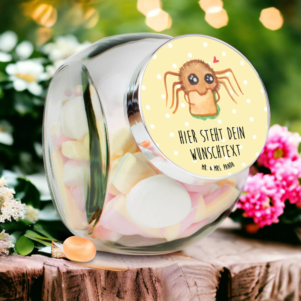 Personalisiertes Bonbonglas Spinne Agathe Sandwich Vorratsdose, Vorratsbehälter, Süßigkeitenglas, Süßigkeitendose, Kaffeedose, Müslidose, Teedose, Keksbehälter, Keksedose, Glasdose, Glasbälter, Vorratsglas, Küchenbehälter, Aufbewahrungsdose, Aufbewahungsglas, Gewürzdose, Küchenorganizer, Snackdose, Spinne Agathe, Spinne, Agathe, Videos, Merchandise, Glück, Mut, Hungrig, Verfressen, Lebensfreude, Alles wird gut, Hunger