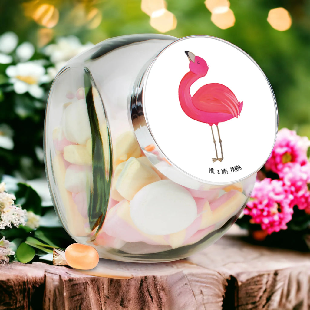 Bonbonglas Flamingo Stolz Vorratsdose, Vorratsbehälter, Süßigkeitenglas, Süßigkeitendose, Kaffeedose, Müslidose, Teedose, Keksbehälter, Keksedose, Glasdose, Glasbälter, Vorratsglas, Küchenbehälter, Aufbewahrungsdose, Aufbewahungsglas, Gewürzdose, Küchenorganizer, Snackdose, Flamingo, stolz, Freude, Selbstliebe, Selbstakzeptanz, Freundin, beste Freundin, Tochter, Mama, Schwester