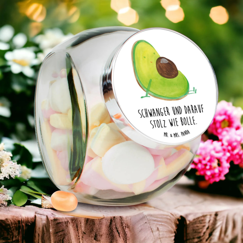 Bonbonglas Avocado schwanger Vorratsdose, Vorratsbehälter, Süßigkeitenglas, Süßigkeitendose, Kaffeedose, Müslidose, Teedose, Keksbehälter, Keksedose, Glasdose, Glasbälter, Vorratsglas, Küchenbehälter, Aufbewahrungsdose, Aufbewahungsglas, Gewürzdose, Küchenorganizer, Snackdose, Avocado, Veggie, Vegan, Gesund, schwanger, Schwangerschaft, Babyparty, Babyshower