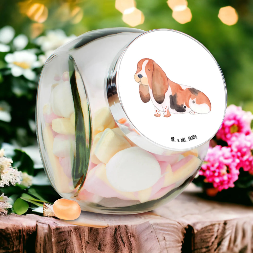 Bonbonglas Hund Basset Hound Vorratsdose, Vorratsbehälter, Süßigkeitenglas, Süßigkeitendose, Kaffeedose, Müslidose, Teedose, Keksbehälter, Keksedose, Glasdose, Glasbälter, Vorratsglas, Küchenbehälter, Aufbewahrungsdose, Aufbewahungsglas, Gewürzdose, Küchenorganizer, Snackdose, Hund, Hundemotiv, Haustier, Hunderasse, Tierliebhaber, Hundebesitzer, Sprüche, Basset Hound, Basset, Hundeliebe, kinderlos