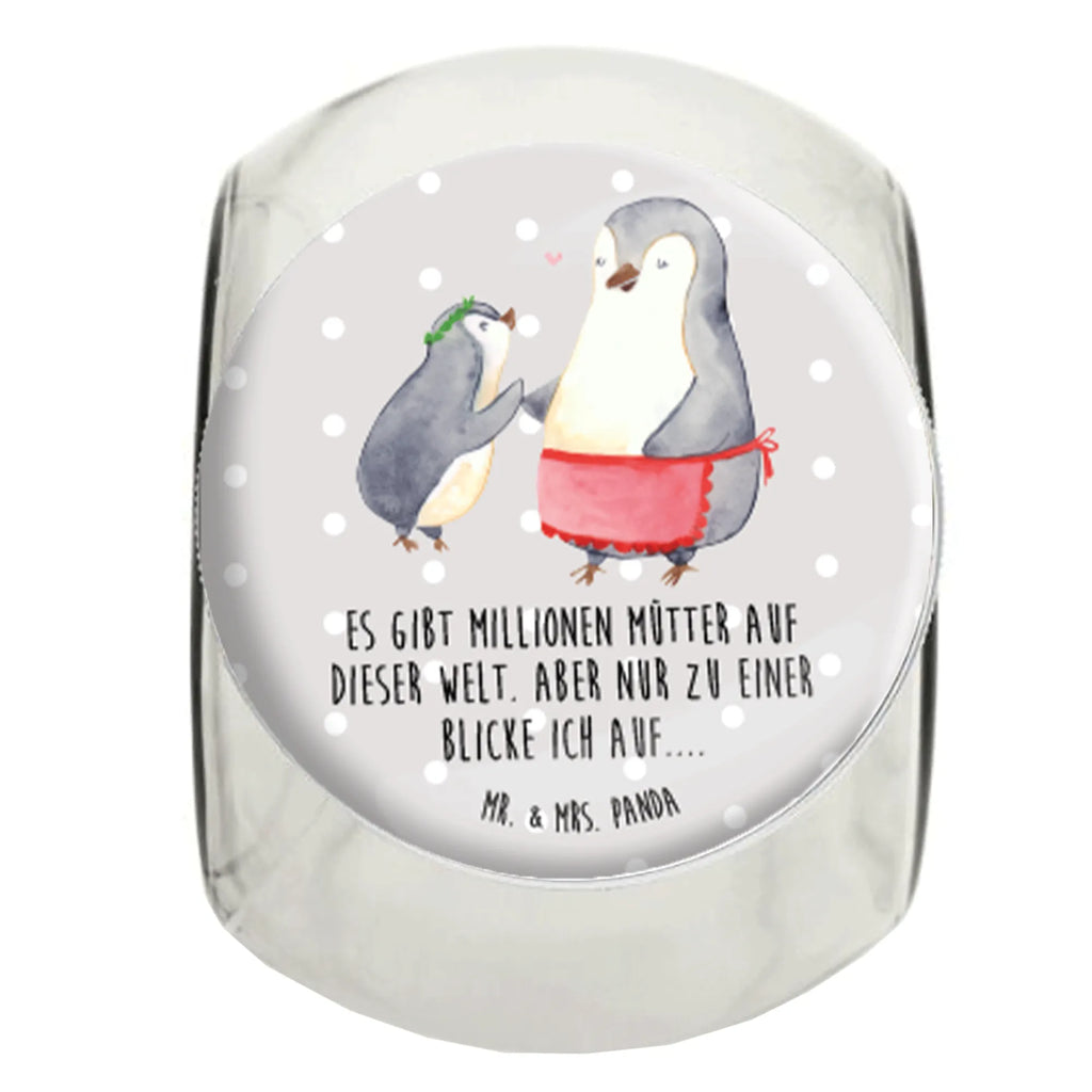 Bonbonglas Pinguin mit Kind Vorratsdose, Vorratsbehälter, Süßigkeitenglas, Süßigkeitendose, Kaffeedose, Müslidose, Teedose, Keksbehälter, Keksedose, Glasdose, Glasbälter, Vorratsglas, Küchenbehälter, Aufbewahrungsdose, Aufbewahungsglas, Gewürzdose, Küchenorganizer, Snackdose, Familie, Vatertag, Muttertag, Bruder, Schwester, Mama, Papa, Oma, Opa, Geschenk, Mami, Mutti, Mutter, Geburststag