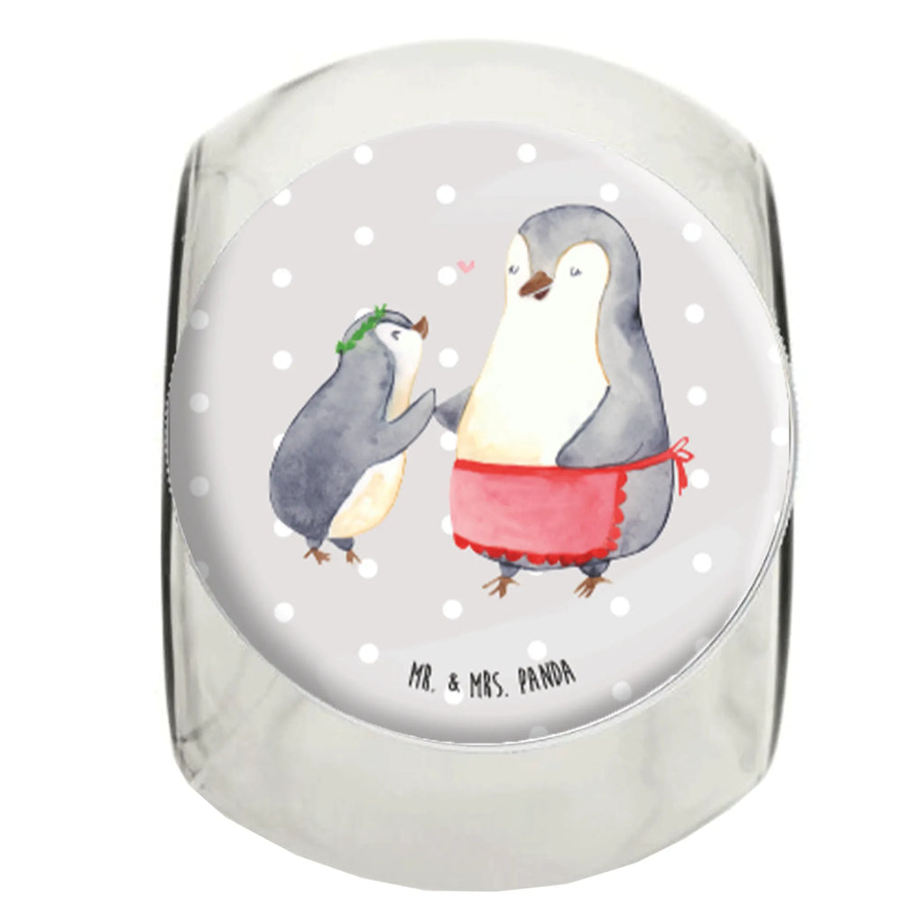 Bonbonglas Pinguin mit Kind Vorratsdose, Vorratsbehälter, Süßigkeitenglas, Süßigkeitendose, Kaffeedose, Müslidose, Teedose, Keksbehälter, Keksedose, Glasdose, Glasbälter, Vorratsglas, Küchenbehälter, Aufbewahrungsdose, Aufbewahungsglas, Gewürzdose, Küchenorganizer, Snackdose, Familie, Vatertag, Muttertag, Bruder, Schwester, Mama, Papa, Oma, Opa, Geschenk, Mami, Mutti, Mutter, Geburststag