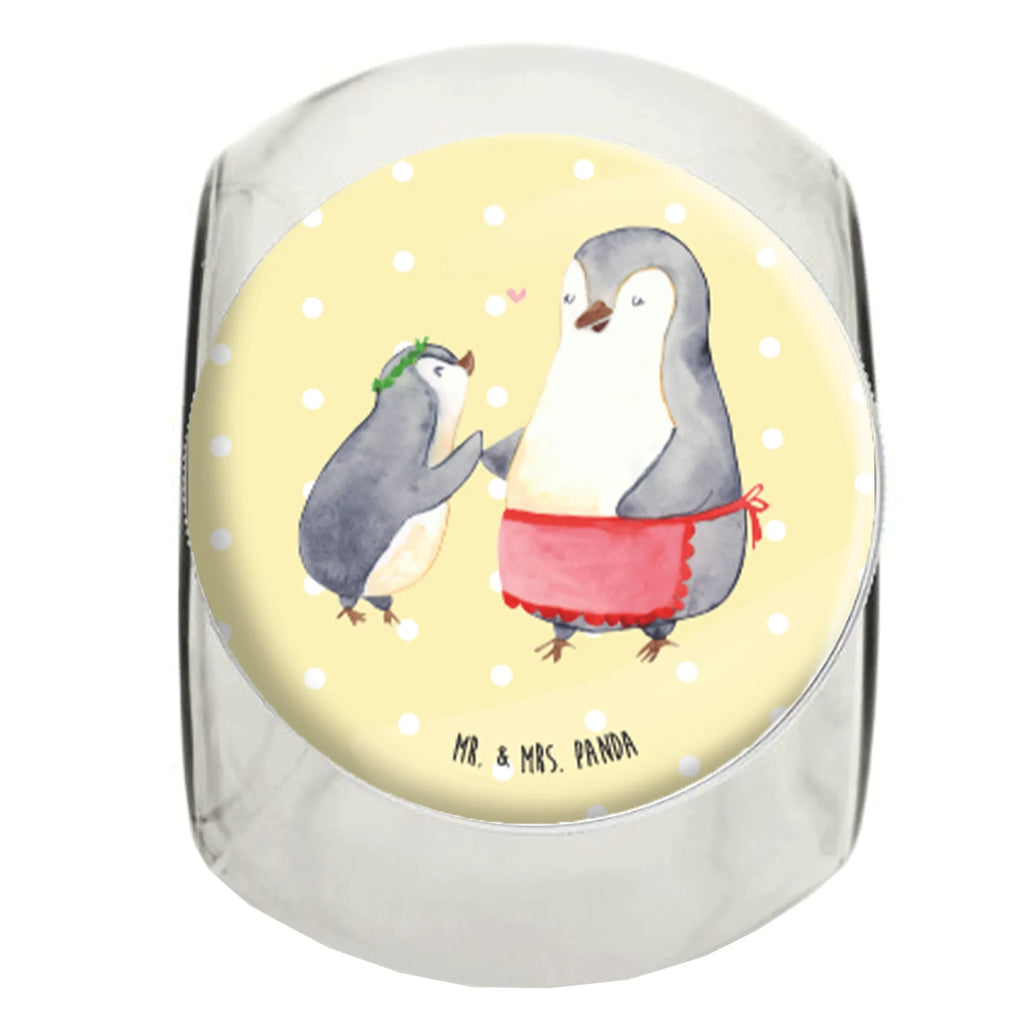 Bonbonglas Pinguin mit Kind Vorratsdose, Vorratsbehälter, Süßigkeitenglas, Süßigkeitendose, Kaffeedose, Müslidose, Teedose, Keksbehälter, Keksedose, Glasdose, Glasbälter, Vorratsglas, Küchenbehälter, Aufbewahrungsdose, Aufbewahungsglas, Gewürzdose, Küchenorganizer, Snackdose, Familie, Vatertag, Muttertag, Bruder, Schwester, Mama, Papa, Oma, Opa, Geschenk, Mami, Mutti, Mutter, Geburststag