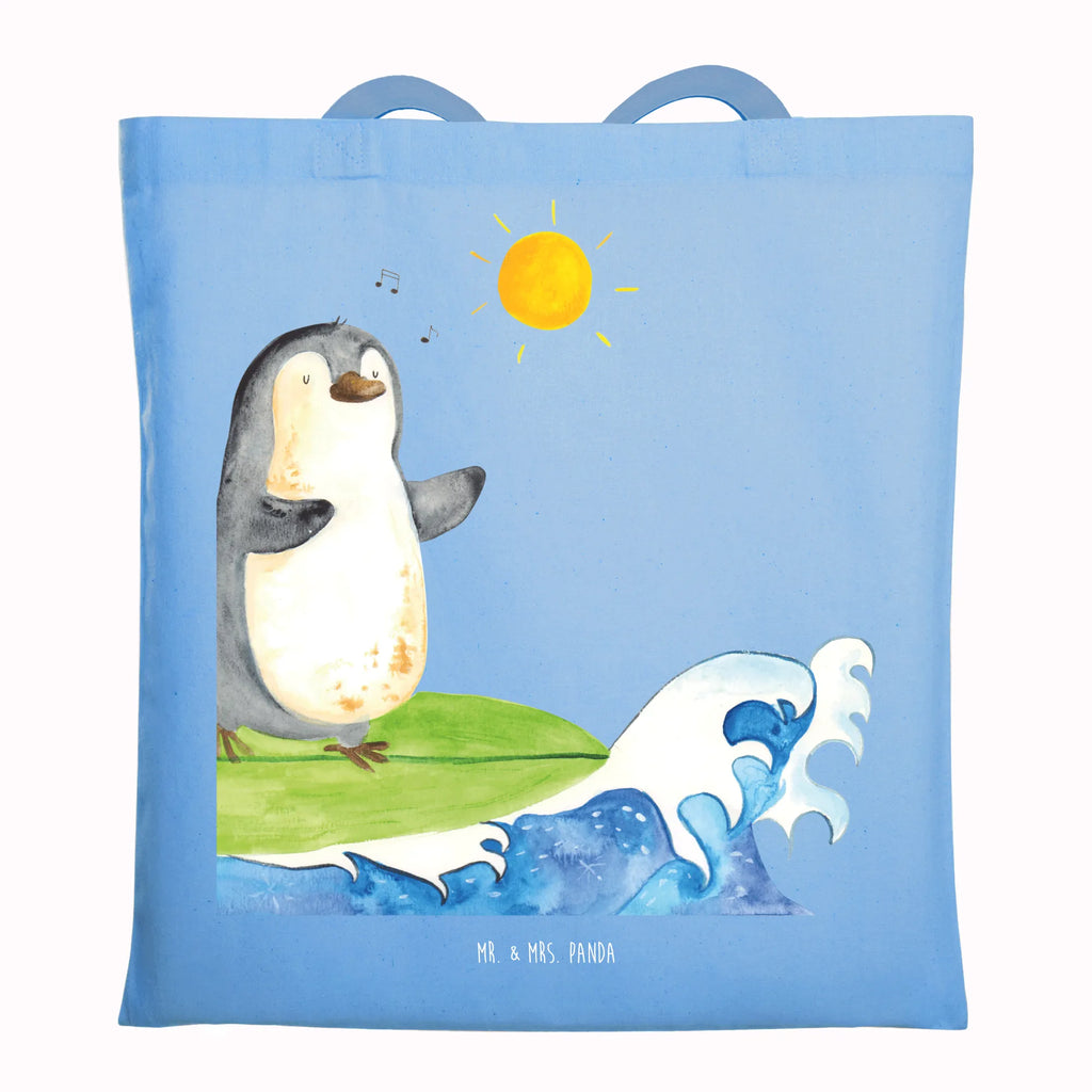 Tragetasche Pinguin Surfer Beuteltasche, Beutel, Einkaufstasche, Jutebeutel, Stoffbeutel, Tasche, Shopper, Umhängetasche, Strandtasche, Schultertasche, Stofftasche, Tragetasche, Badetasche, Jutetasche, Einkaufstüte, Laptoptasche, Pinguin, Pinguine, surfen, Surfer, Hawaii, Urlaub, Wellen, Wellen reiten, Portugal