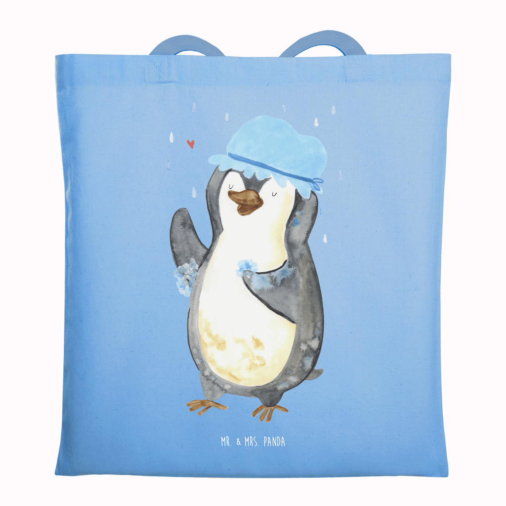 Tragetasche Pinguin Duschen Beuteltasche, Beutel, Einkaufstasche, Jutebeutel, Stoffbeutel, Tasche, Shopper, Umhängetasche, Strandtasche, Schultertasche, Stofftasche, Tragetasche, Badetasche, Jutetasche, Einkaufstüte, Laptoptasche, Pinguin, Pinguine, Dusche, duschen, Lebensmotto, Motivation, Neustart, Neuanfang, glücklich sein