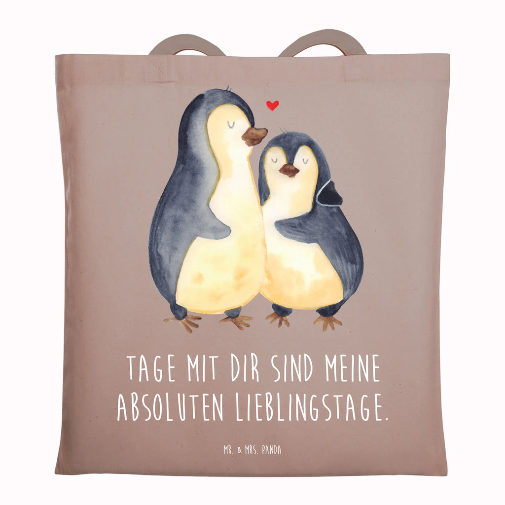 Tragetasche Pinguin umarmend Beuteltasche, Beutel, Einkaufstasche, Jutebeutel, Stoffbeutel, Tasche, Shopper, Umhängetasche, Strandtasche, Schultertasche, Stofftasche, Tragetasche, Badetasche, Jutetasche, Einkaufstüte, Laptoptasche, Pinguin, Liebe, Liebespaar, Liebesbeweis, Liebesgeschenk, Verlobung, Jahrestag, Hochzeitstag, Hochzeit, Hochzeitsgeschenk