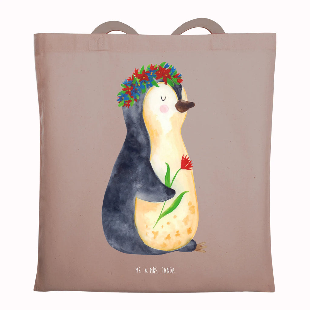 Tragetasche Pinguin Blumen Beuteltasche, Beutel, Einkaufstasche, Jutebeutel, Stoffbeutel, Tasche, Shopper, Umhängetasche, Strandtasche, Schultertasche, Stofftasche, Tragetasche, Badetasche, Jutetasche, Einkaufstüte, Laptoptasche, Pinguin, Pinguine, Blumenkranz, Universum, Leben, Wünsche, Ziele, Lebensziele, Motivation, Lebenslust, Liebeskummer, Geschenkidee