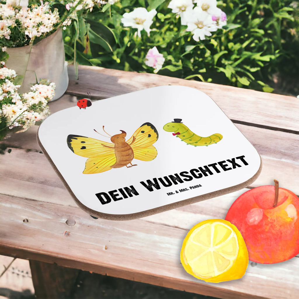 Personalisierte Untersetzer Raupe & Schmetterling Personalisierte Untersetzer, PErsonalisierte Bierdeckel, Personalisierte Glasuntersetzer, Peronalisierte Untersetzer Gläser, Personalisiert Getränkeuntersetzer, Untersetzer mit Namen, Bedrucken, Personalisieren, Namensaufdruck, Tiermotive, Gute Laune, lustige Sprüche, Tiere, Raupe, Schmetterling, Zitronenfalter, Entwicklung, Erwachsen werden, Kokon, Hut, Hütchen, Schönheit, Aufwachsen