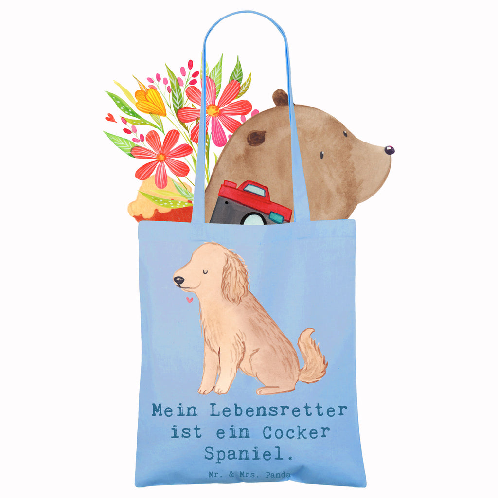 Tragetasche Cocker Spaniel Lebensretter Beuteltasche, Beutel, Einkaufstasche, Jutebeutel, Stoffbeutel, Tasche, Shopper, Umhängetasche, Strandtasche, Schultertasche, Stofftasche, Tragetasche, Badetasche, Jutetasche, Einkaufstüte, Laptoptasche, Hund, Hunderasse, Rassehund, Hundebesitzer, Geschenk, Tierfreund, Schenken, Welpe, Englische Cockerspaniel, Cocker Spaniel