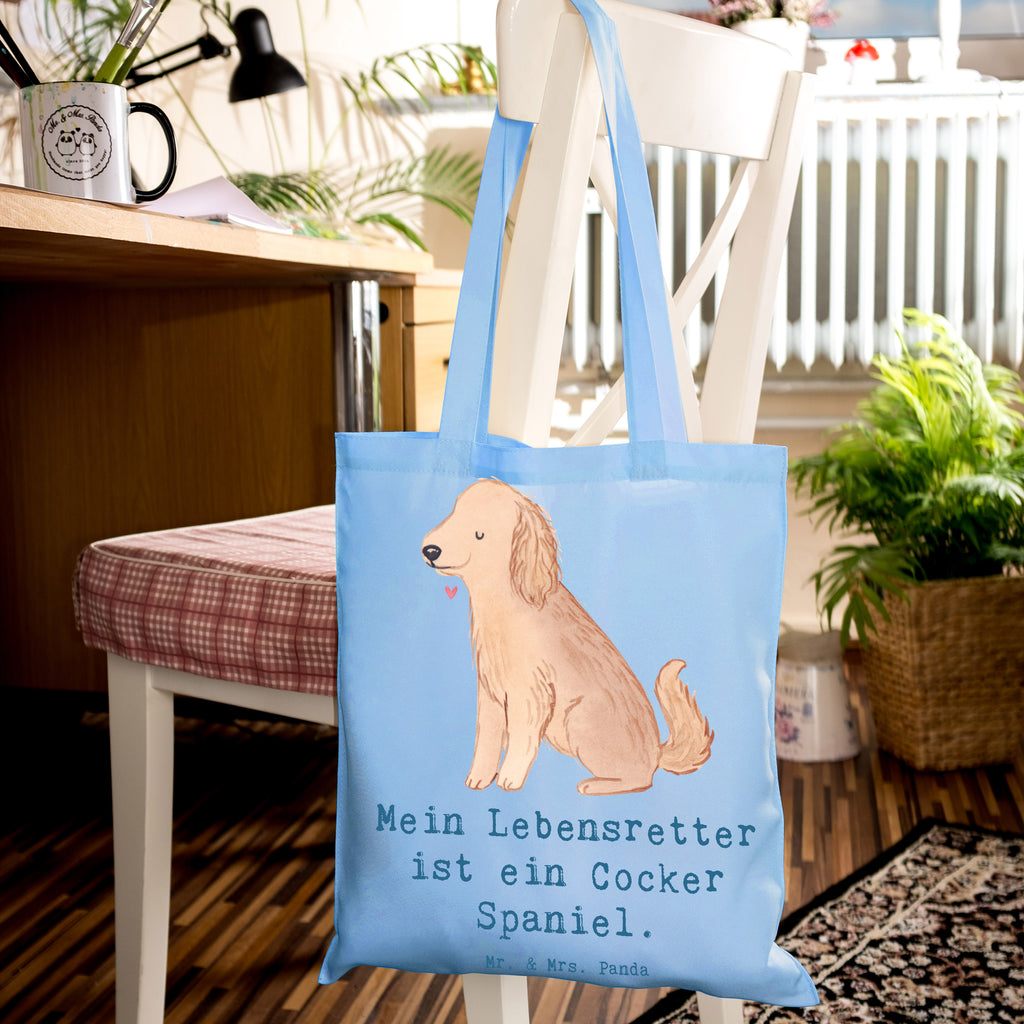 Tragetasche Cocker Spaniel Lebensretter Beuteltasche, Beutel, Einkaufstasche, Jutebeutel, Stoffbeutel, Tasche, Shopper, Umhängetasche, Strandtasche, Schultertasche, Stofftasche, Tragetasche, Badetasche, Jutetasche, Einkaufstüte, Laptoptasche, Hund, Hunderasse, Rassehund, Hundebesitzer, Geschenk, Tierfreund, Schenken, Welpe, Englische Cockerspaniel, Cocker Spaniel