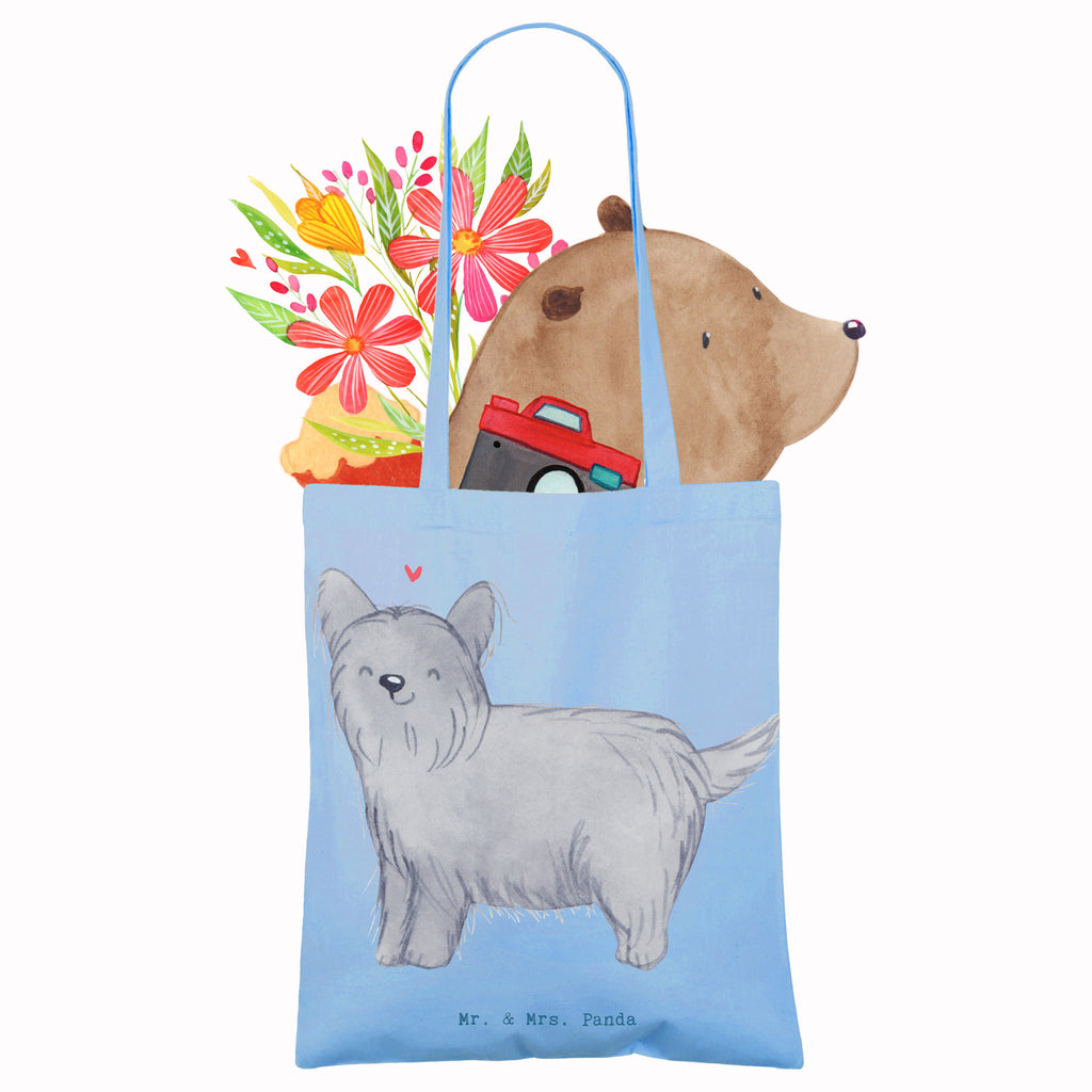 Tragetasche Skye Terrier Moment Beuteltasche, Beutel, Einkaufstasche, Jutebeutel, Stoffbeutel, Tasche, Shopper, Umhängetasche, Strandtasche, Schultertasche, Stofftasche, Tragetasche, Badetasche, Jutetasche, Einkaufstüte, Laptoptasche, Hund, Hunderasse, Rassehund, Hundebesitzer, Geschenk, Tierfreund, Schenken, Welpe, Skye Terrier, Terrier