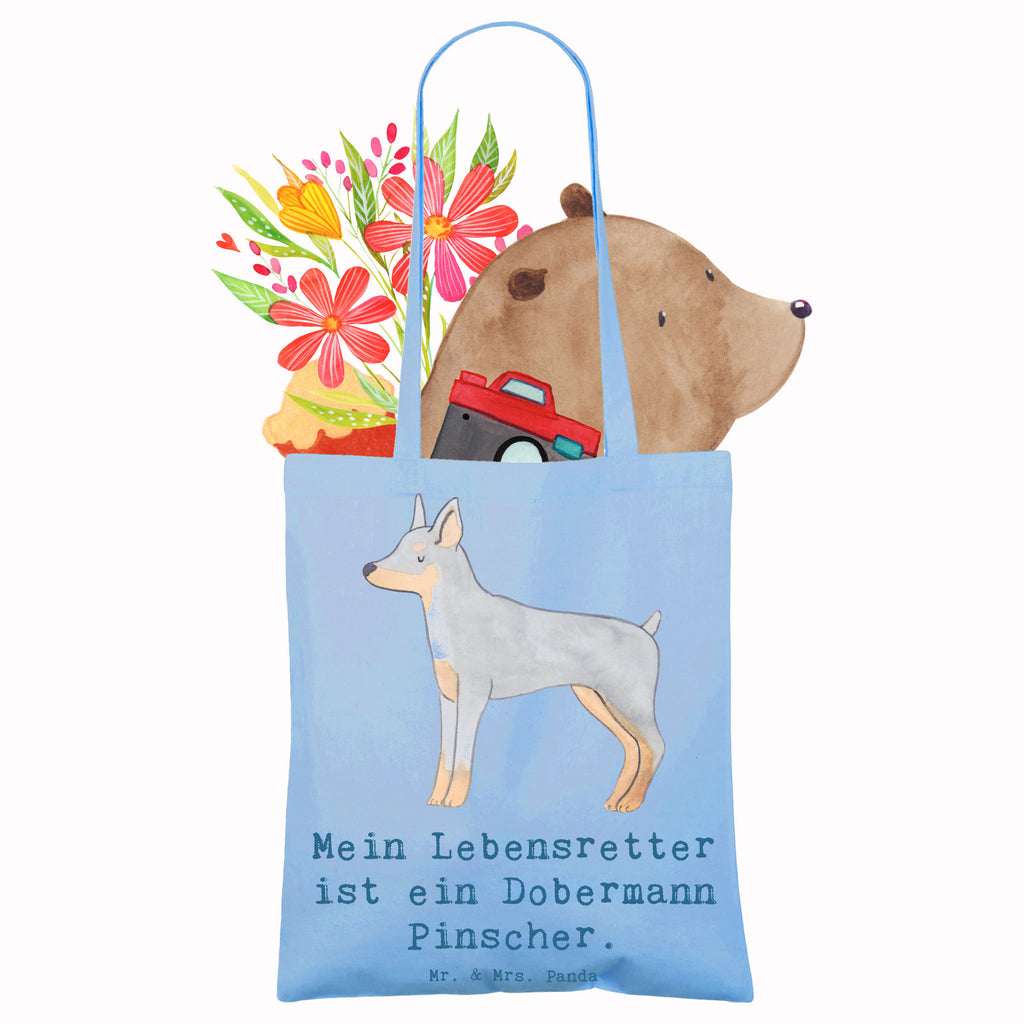 Tragetasche Dobermann Pinscher Lebensretter Beuteltasche, Beutel, Einkaufstasche, Jutebeutel, Stoffbeutel, Tasche, Shopper, Umhängetasche, Strandtasche, Schultertasche, Stofftasche, Tragetasche, Badetasche, Jutetasche, Einkaufstüte, Laptoptasche, Hund, Hunderasse, Rassehund, Hundebesitzer, Geschenk, Tierfreund, Schenken, Welpe, Dobermann Pinscher